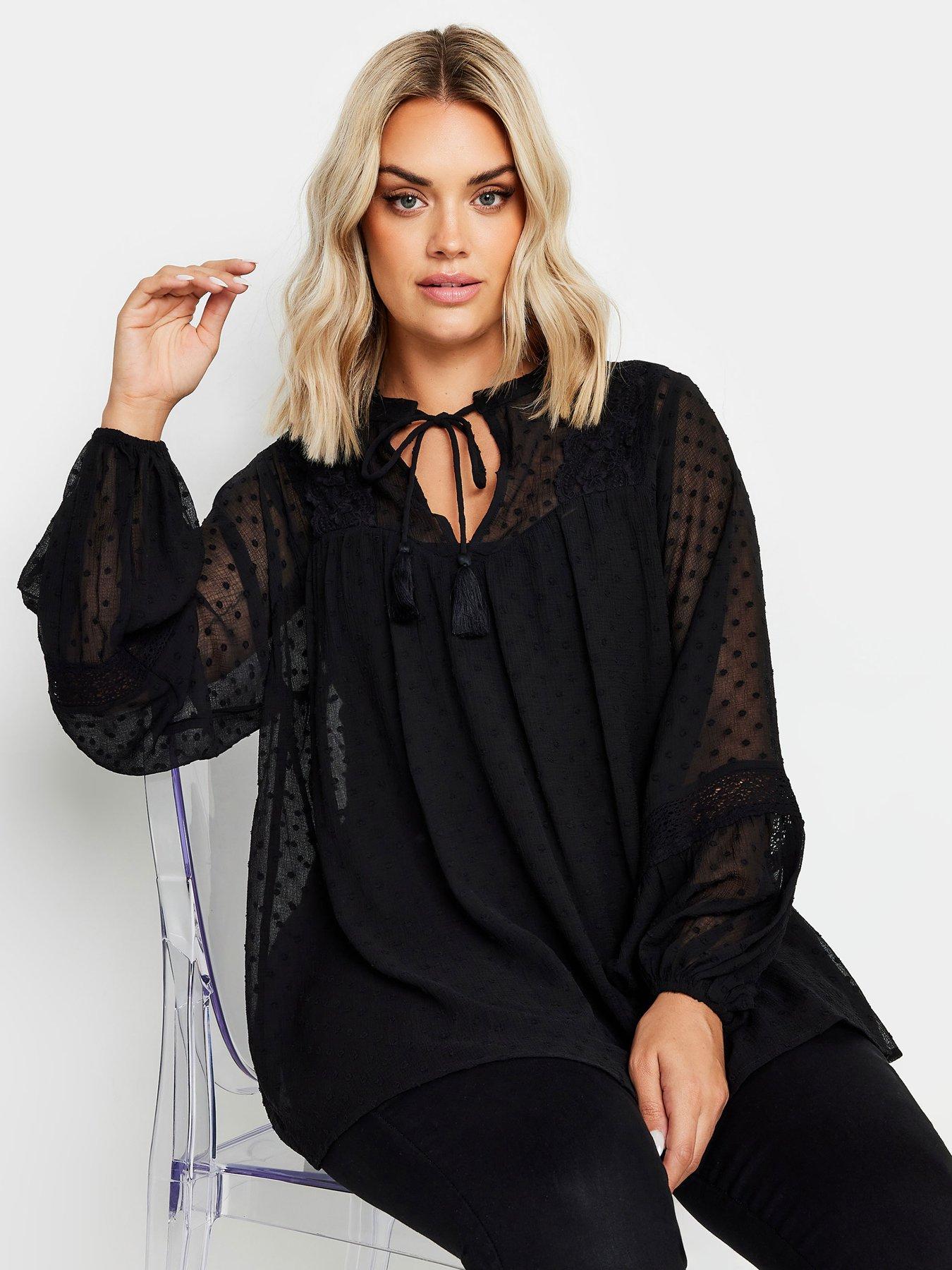 yours-curve-dobby-slub-lace-blouse