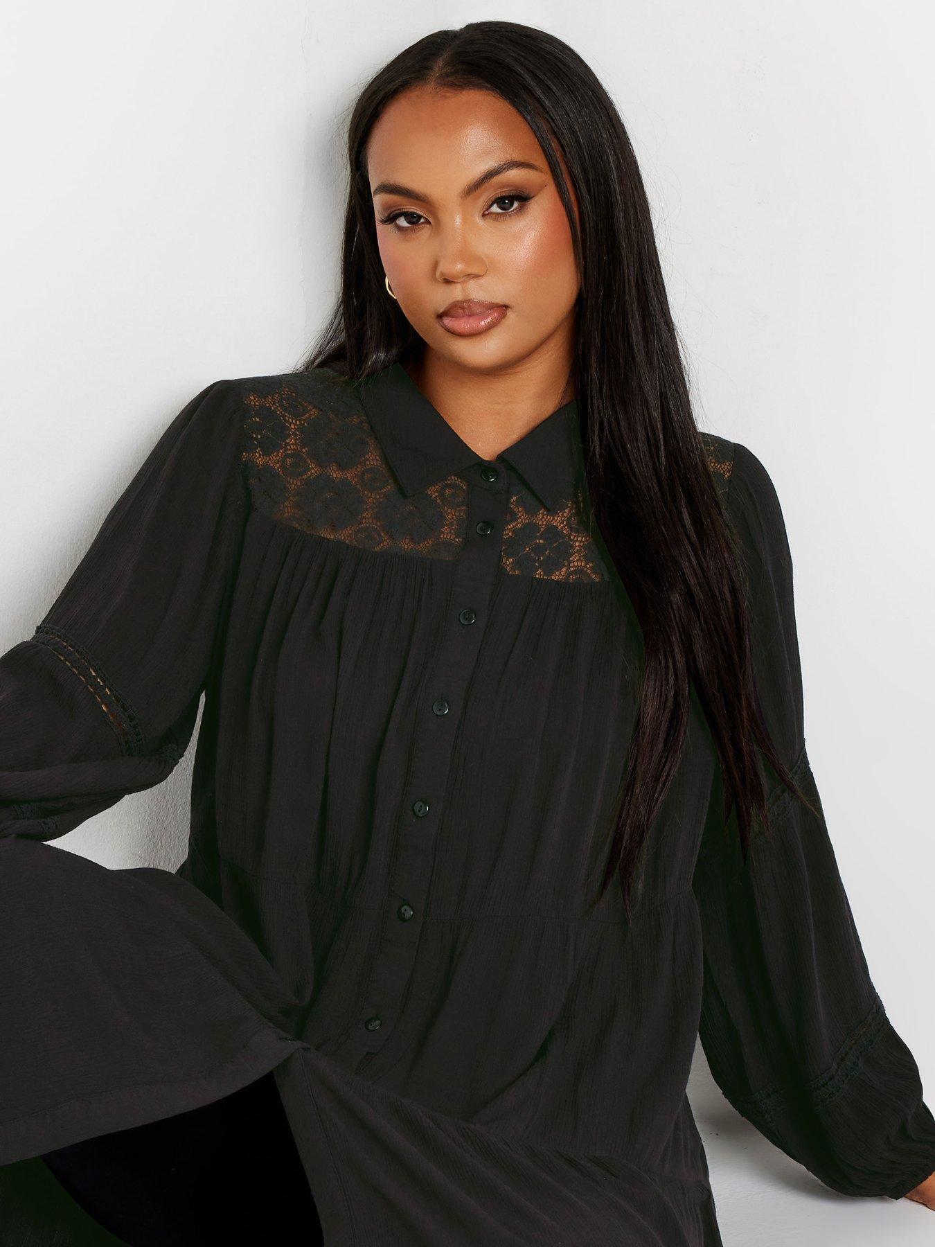 yours-curve-boho-long-sleeve-tiered-shirt-blackoutfit