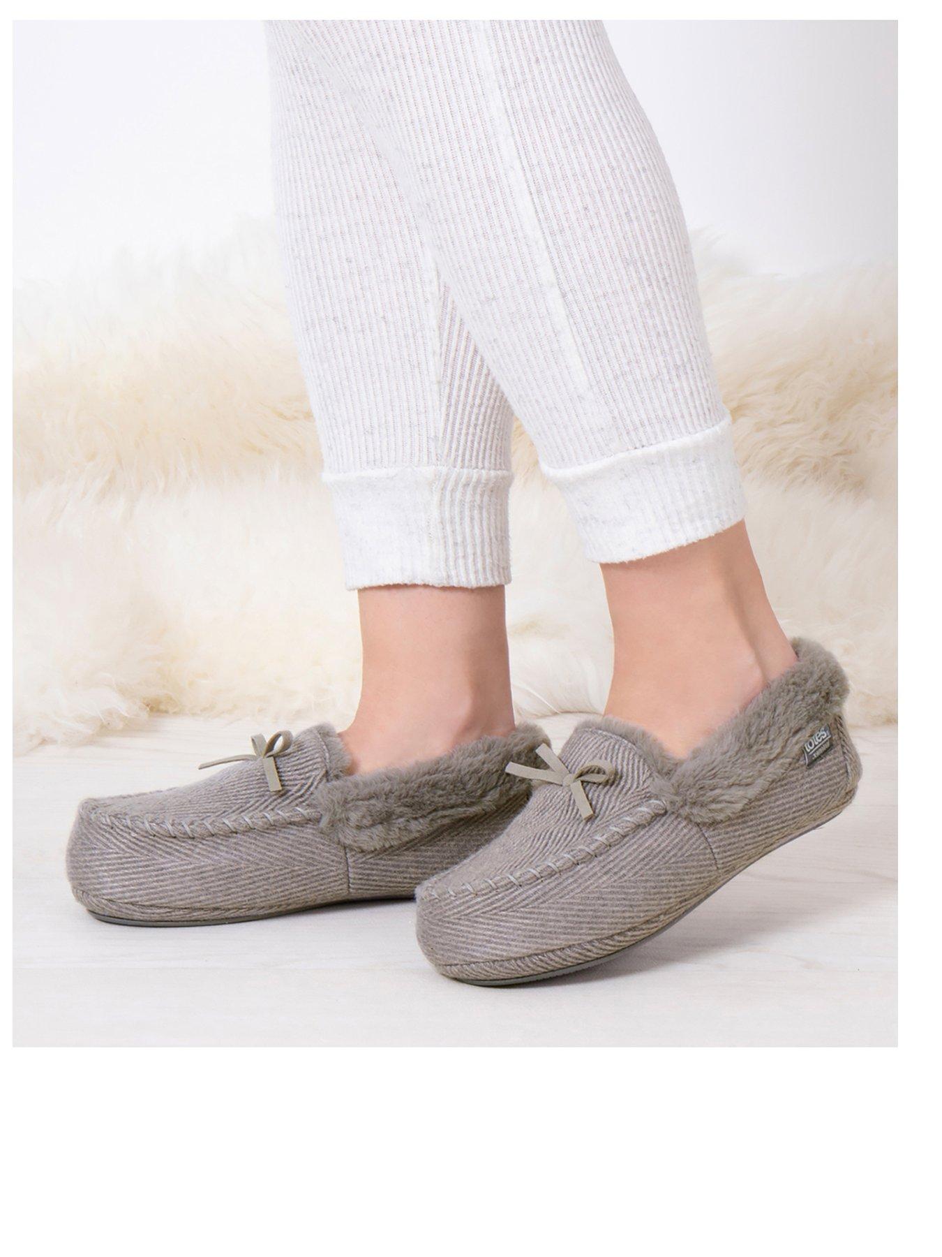 totes-totes-isotoner-herringbone-moccasin-slippers-greystillFront