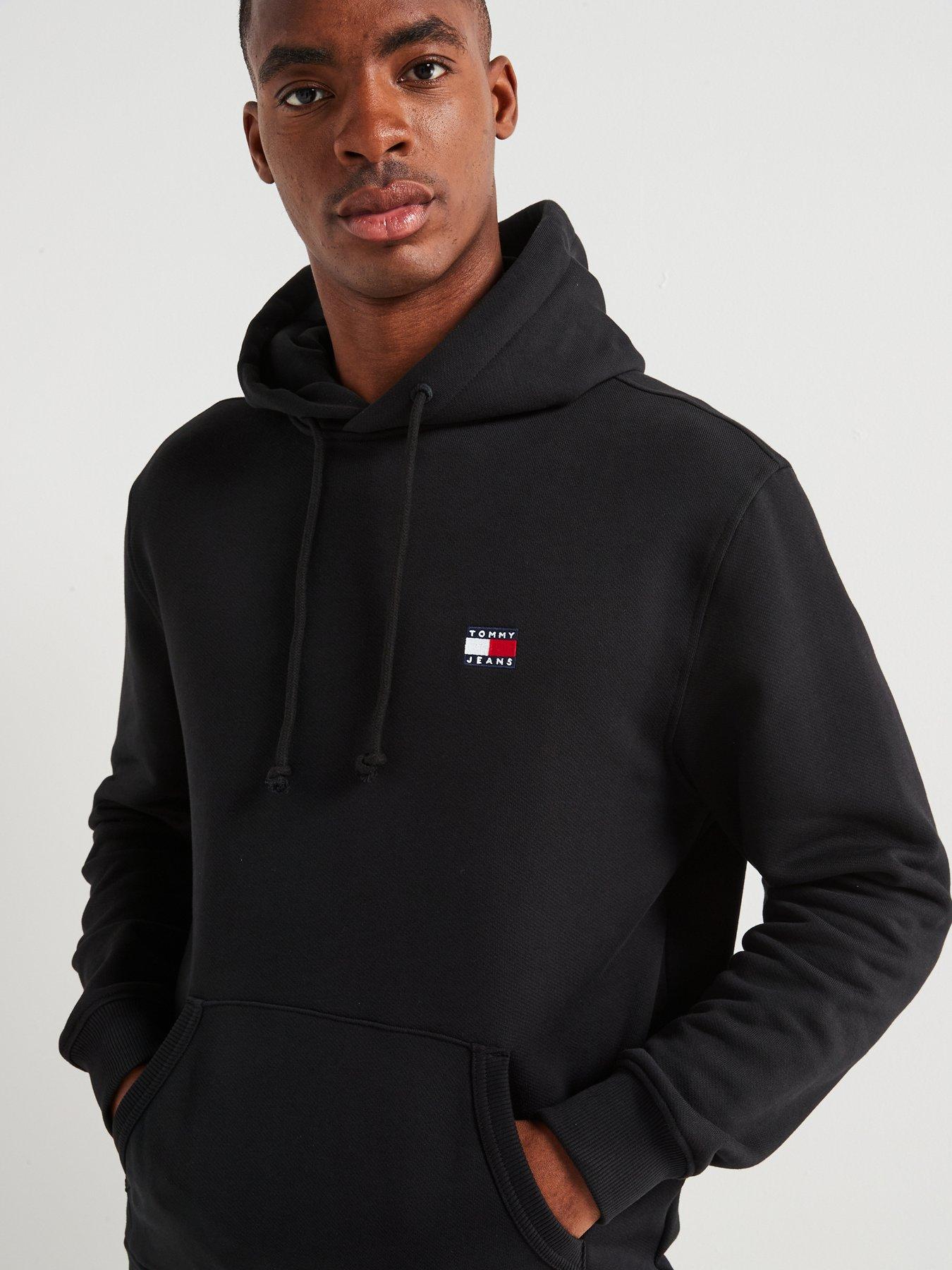 Image 4 of 4 of Tommy Jeans Regular Fit Left Chest Badge Hoodie - Black