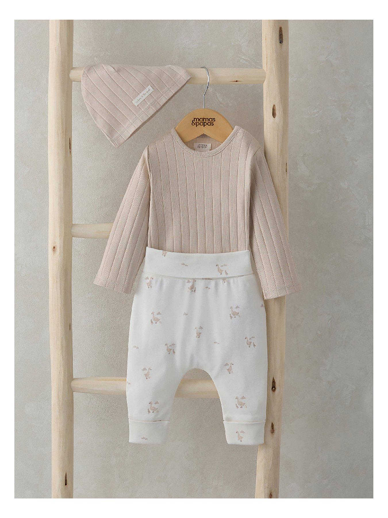 mamas-papas-baby-unisex-duckling-3-piece-set-beige