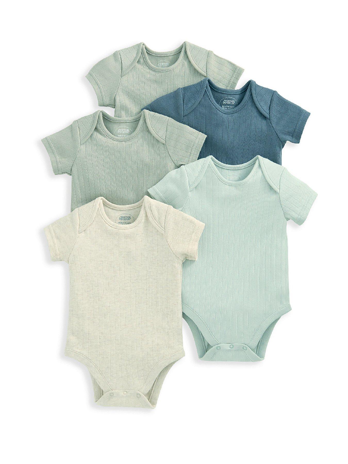 mamas-papas-baby-boys-5-pack-rib-short-sleeve-bodysuits-multi