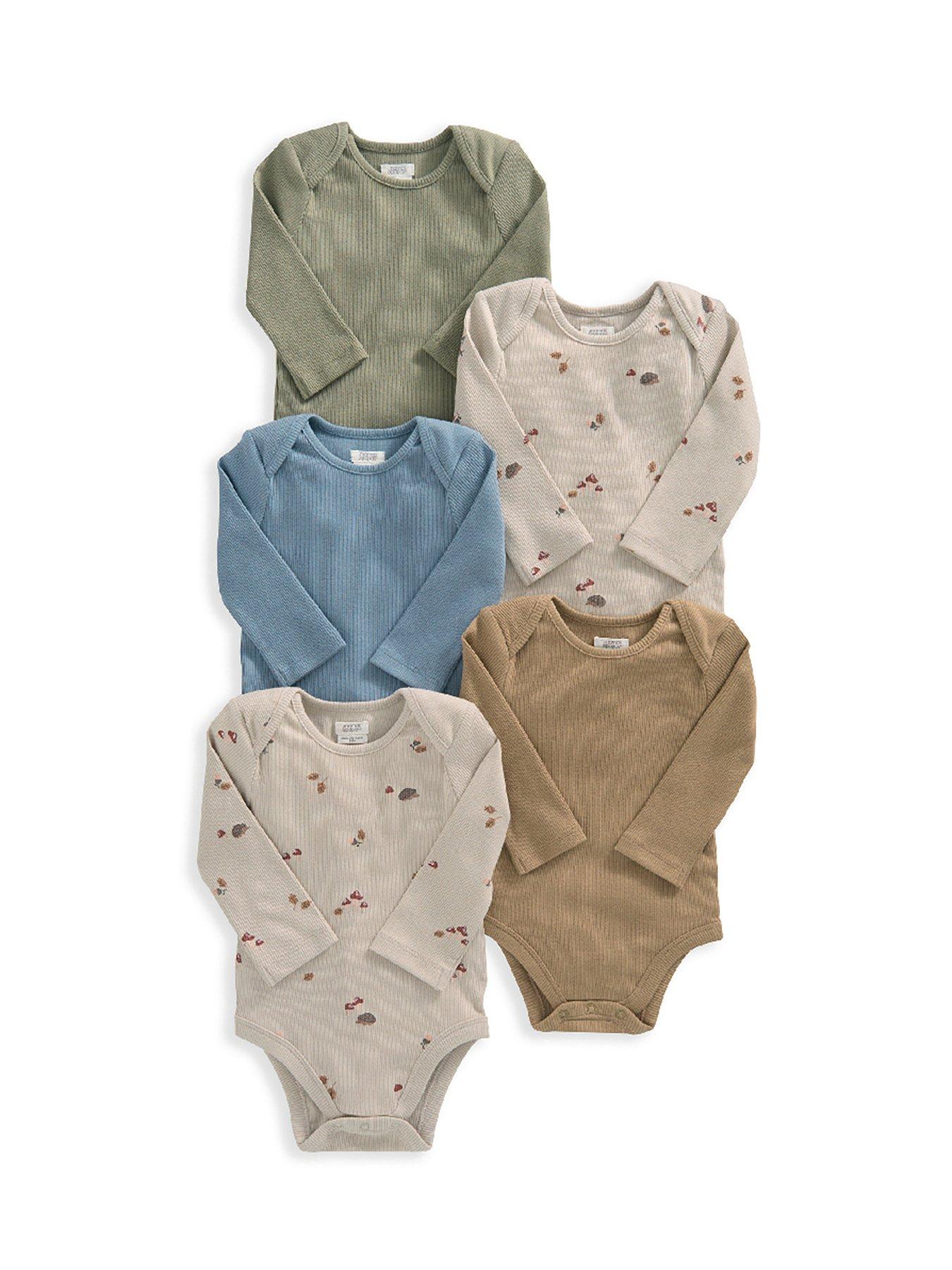 mamas-papas-baby-boys-5-pack-ribbed-bodysuits-multi