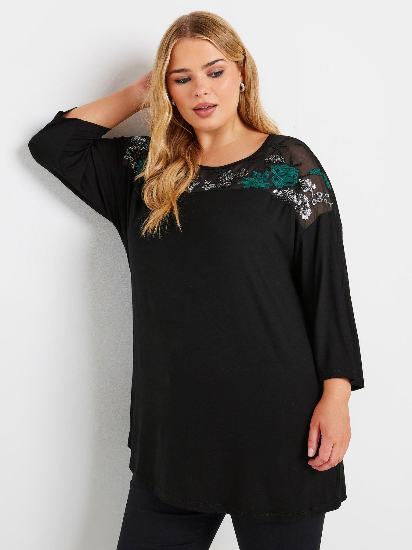 yours-curve-embellished-top-black