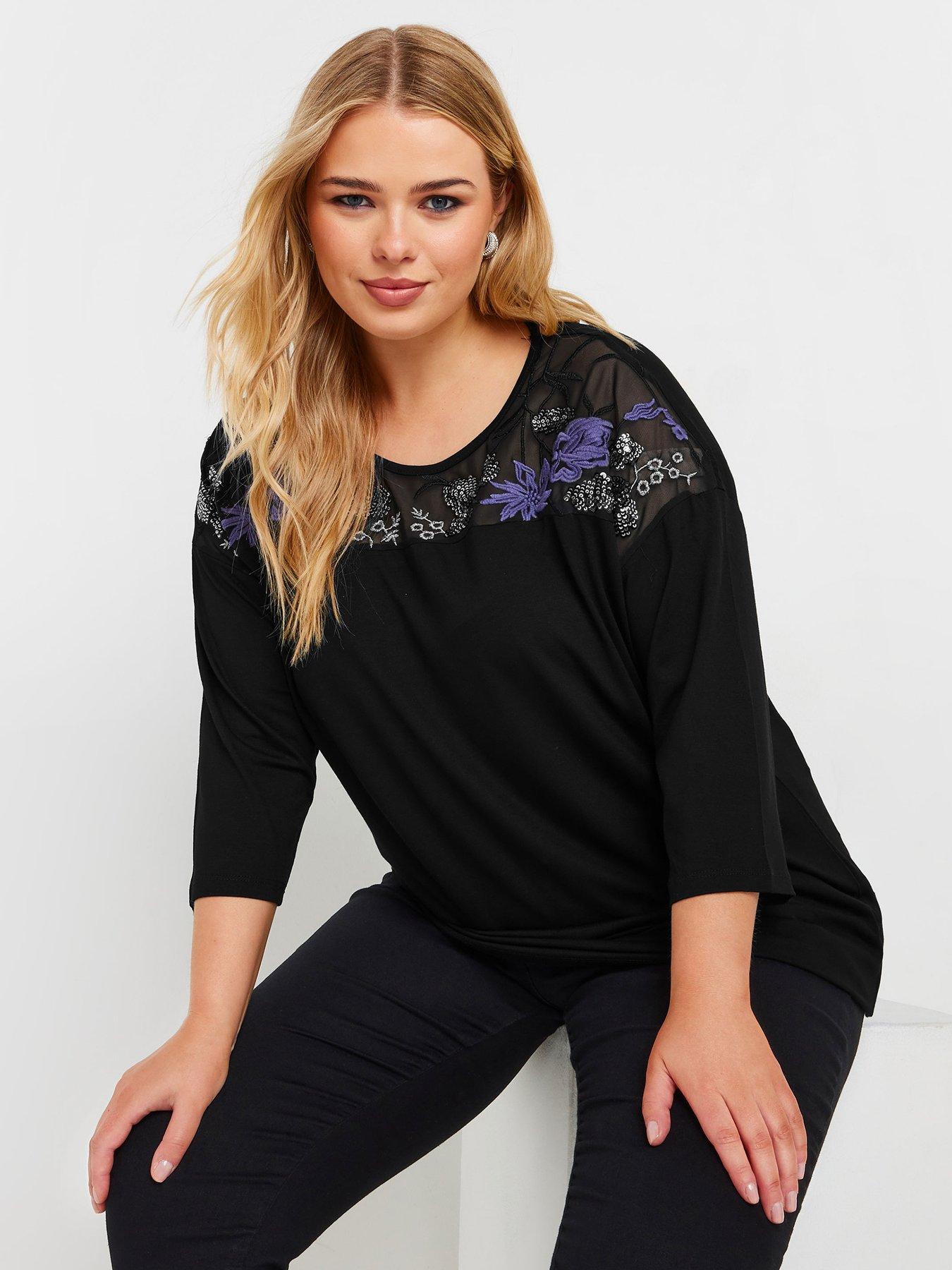 yours-curve-embellished-top-black