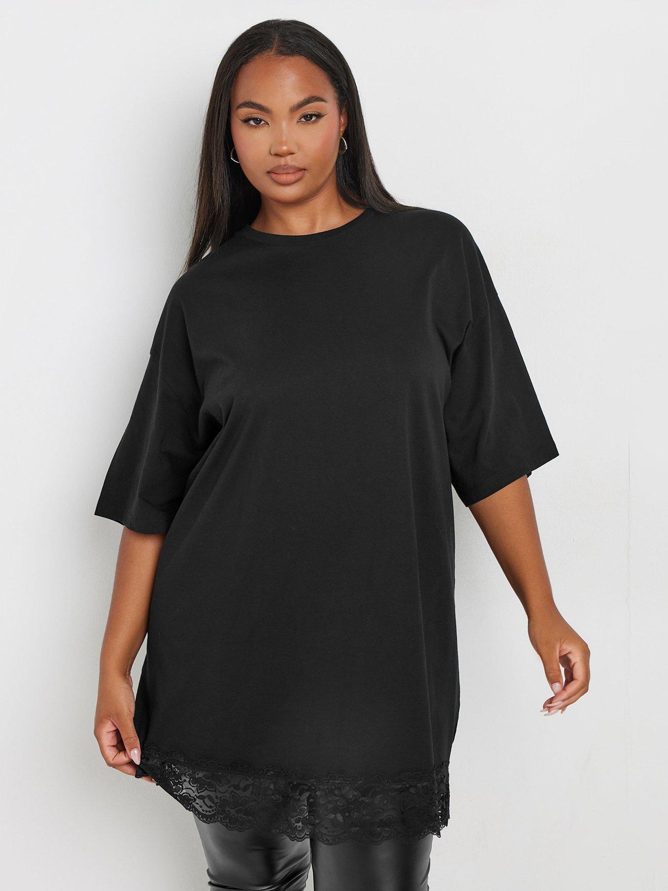 yours-curve-lace-mix-oversize-t-shirt-dress