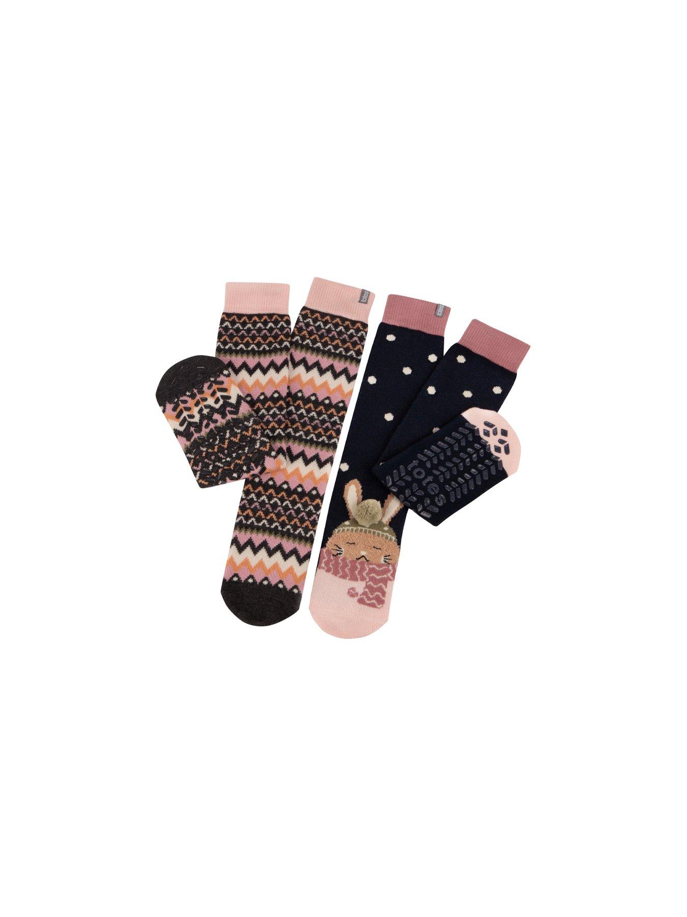 undefined 2pack Original Rabbit/fairisle Slipper Socks - Rabbit/fairisle - Multi