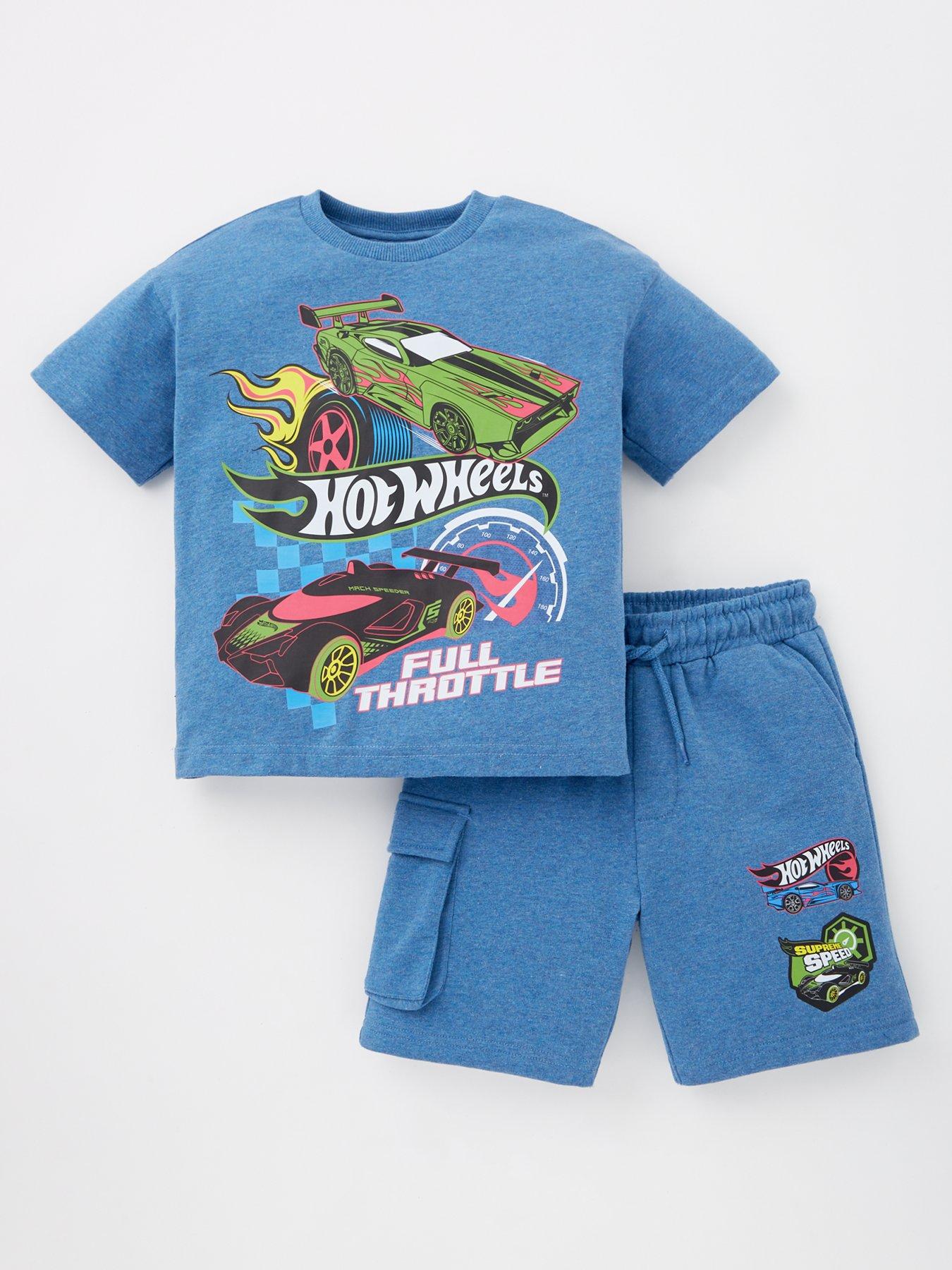 Image 1 of 4 of Hot Wheels 2 Piece T-Shirt and Short Set - Blue