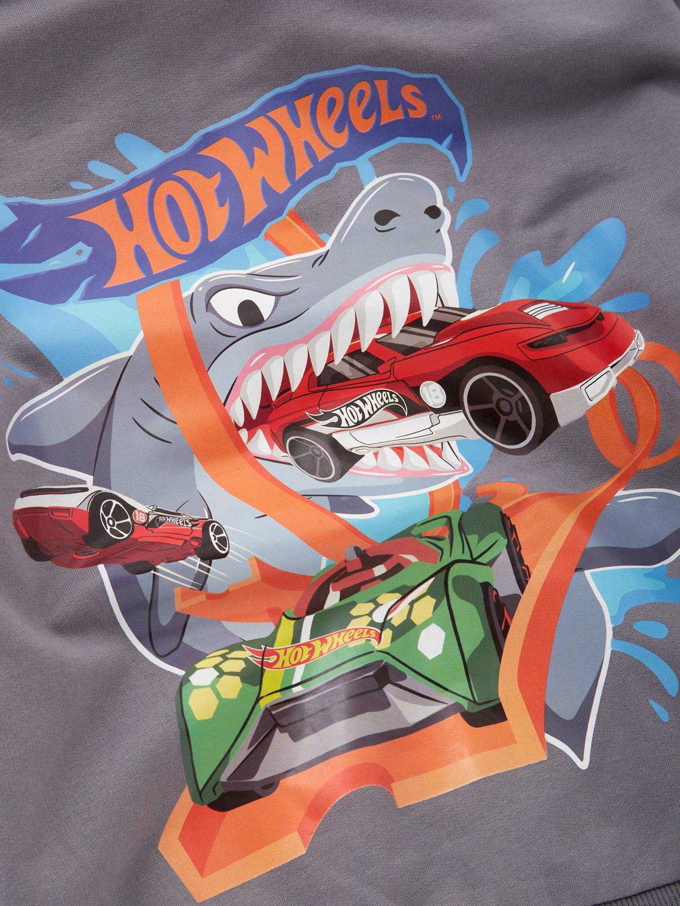 Image 4 of 4 of Hot Wheels Zip Through Shark Hoodie - Grey