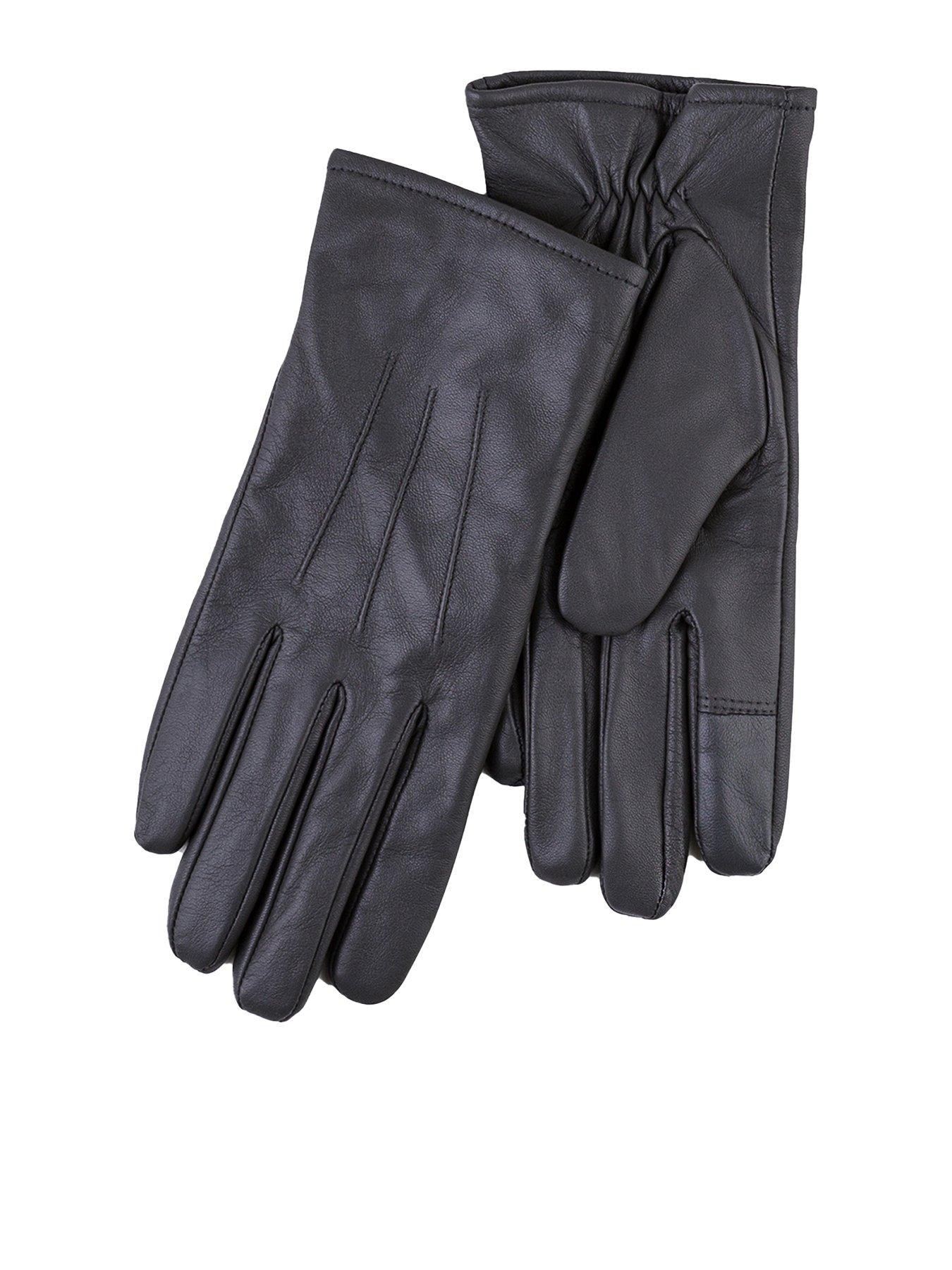 Image of TOTES Totes Isotoner 3 Point ST Leather Gloves - Grey