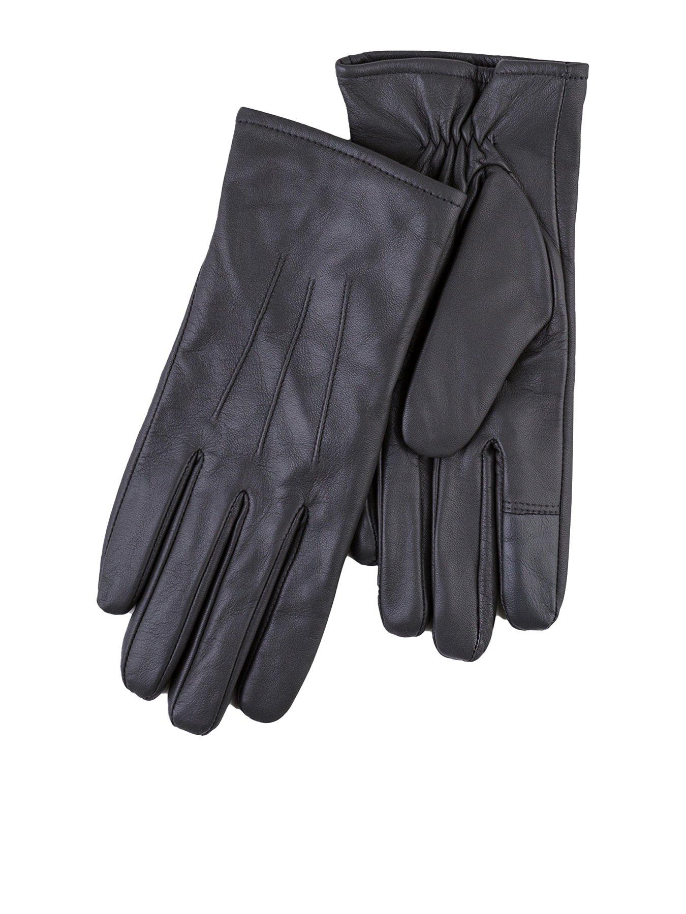 totes-totes-isotoner-3-point-st-leather-gloves-greyfront