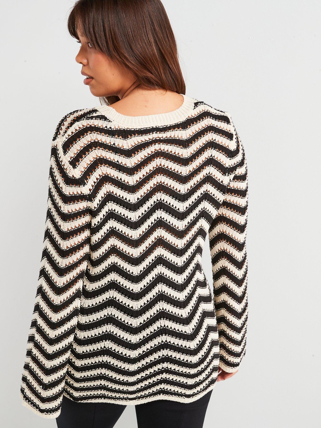 v-by-very-curve-chevron-fluted-sleeve-jumperstillFront