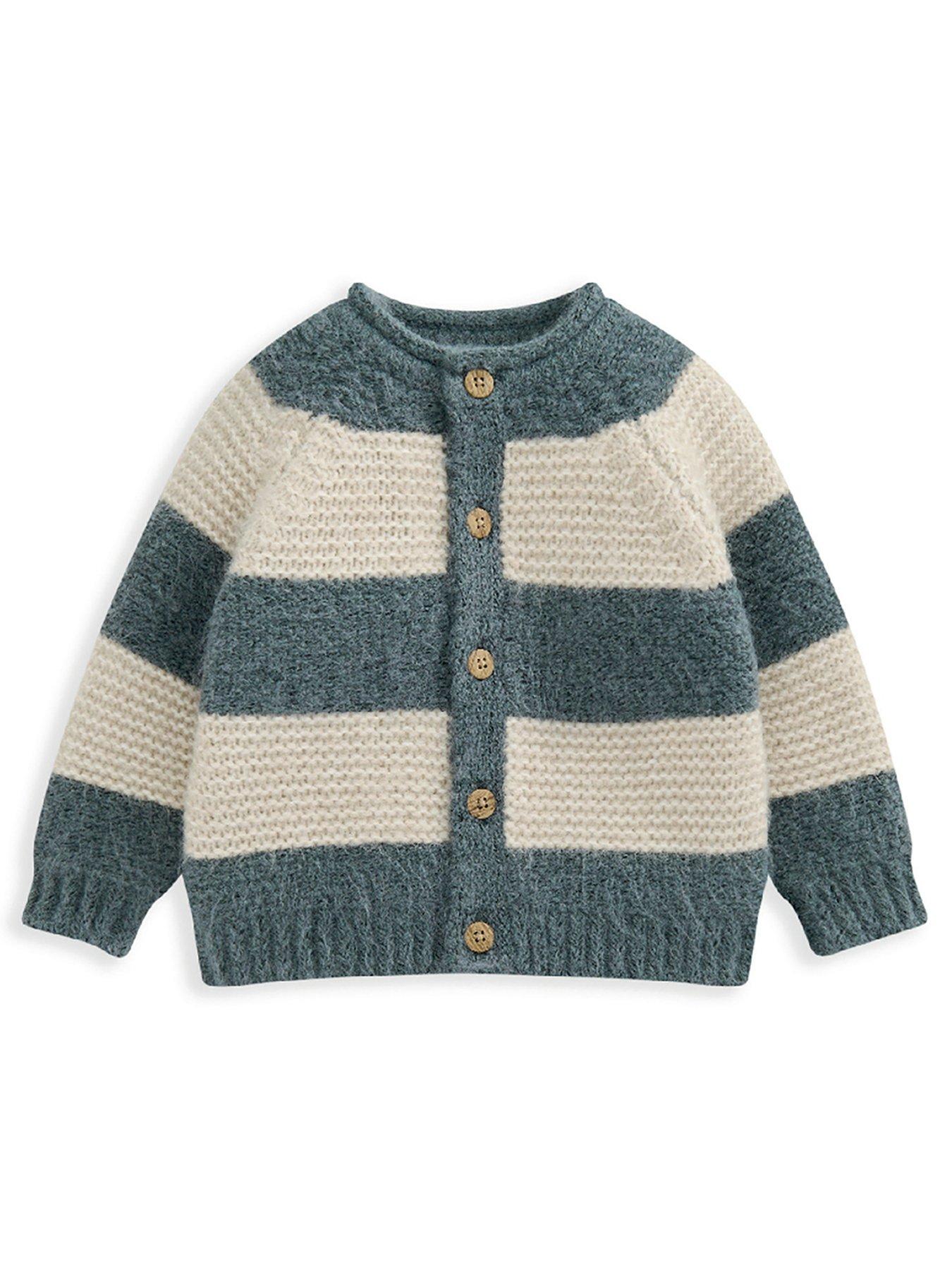 Image 1 of 2 of Mamas & Papas Baby Boys Stripe Cardigan - Blue