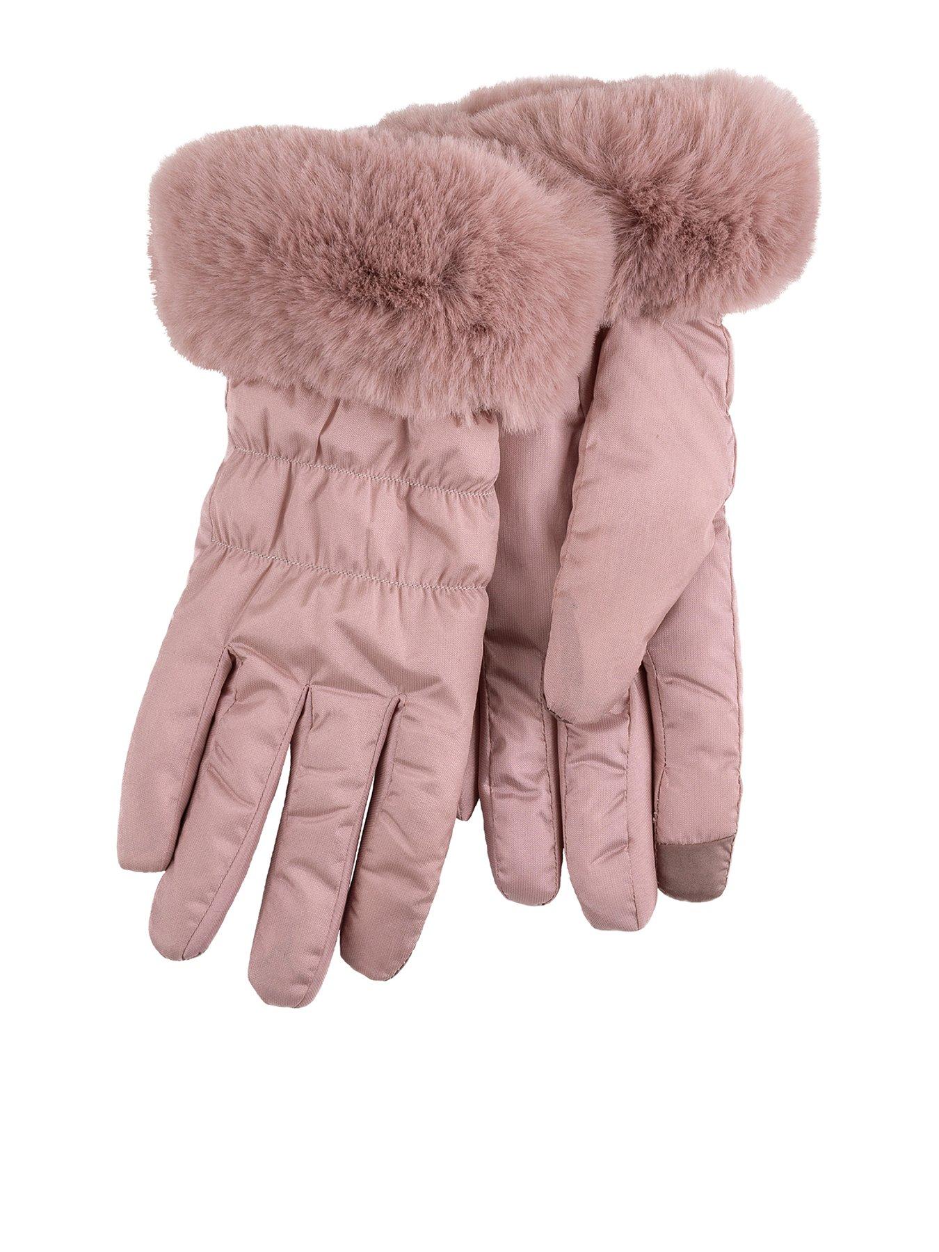 totes-totes-isotoner-water-repellent-padded-st-with-faux-fur-cuff-pink