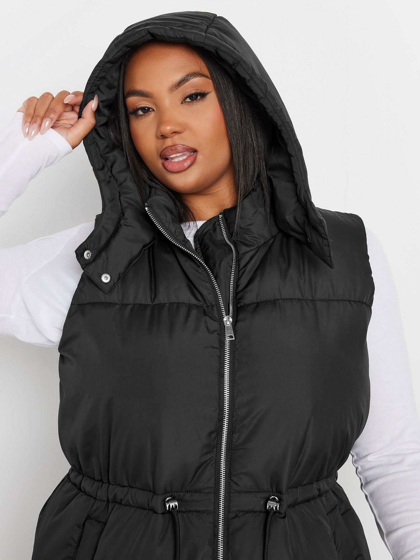 yours-curve-drawcord-panelled-gilet-blackoutfit