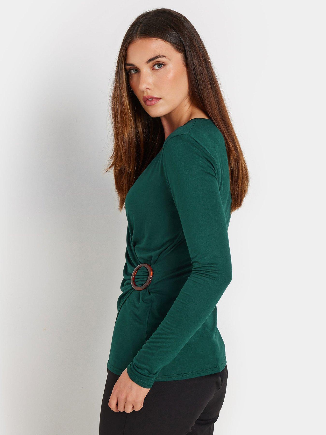 long-tall-sally-tall-buckle-wrap-top-greenstillFront