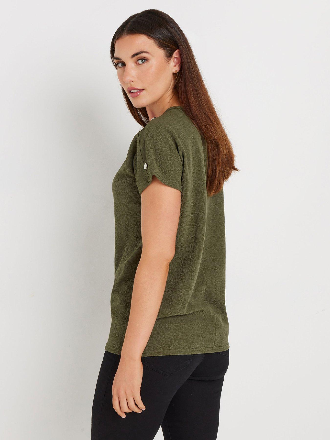 long-tall-sally-button-shoulder-tee-greenstillFront