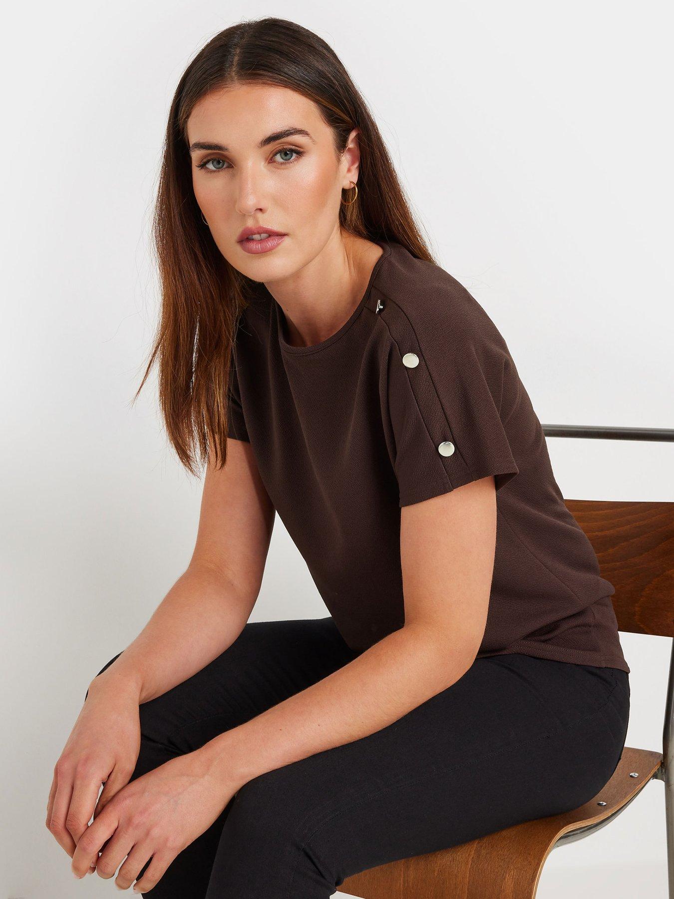 long-tall-sally-button-shoulder-tee-brownoutfit