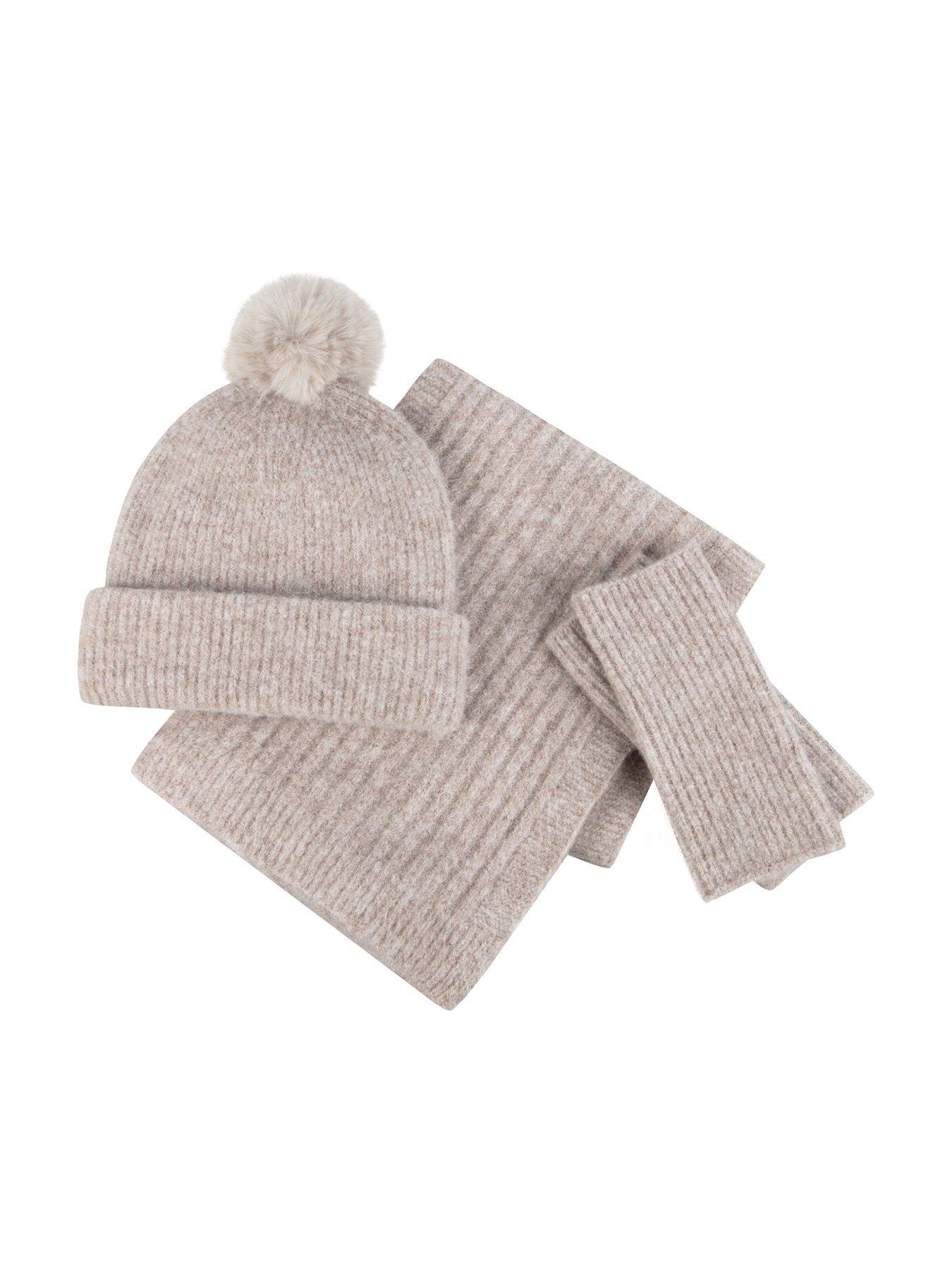 totes-totes-knitted-hat-scarf-and-armwarmer-set-beige