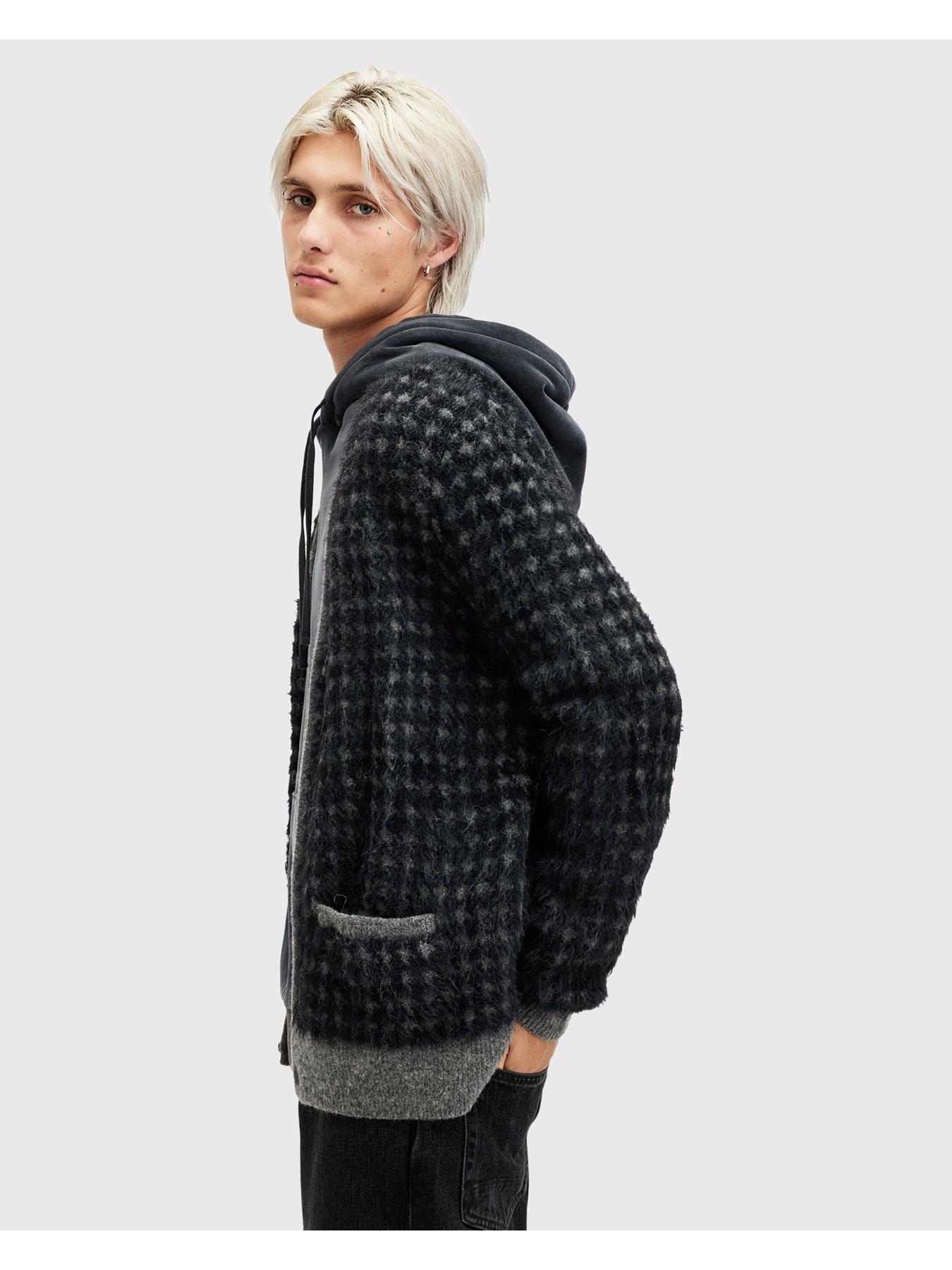 Image 4 of 6 of AllSaints Edgar Knitted Cardigan - Dark Grey