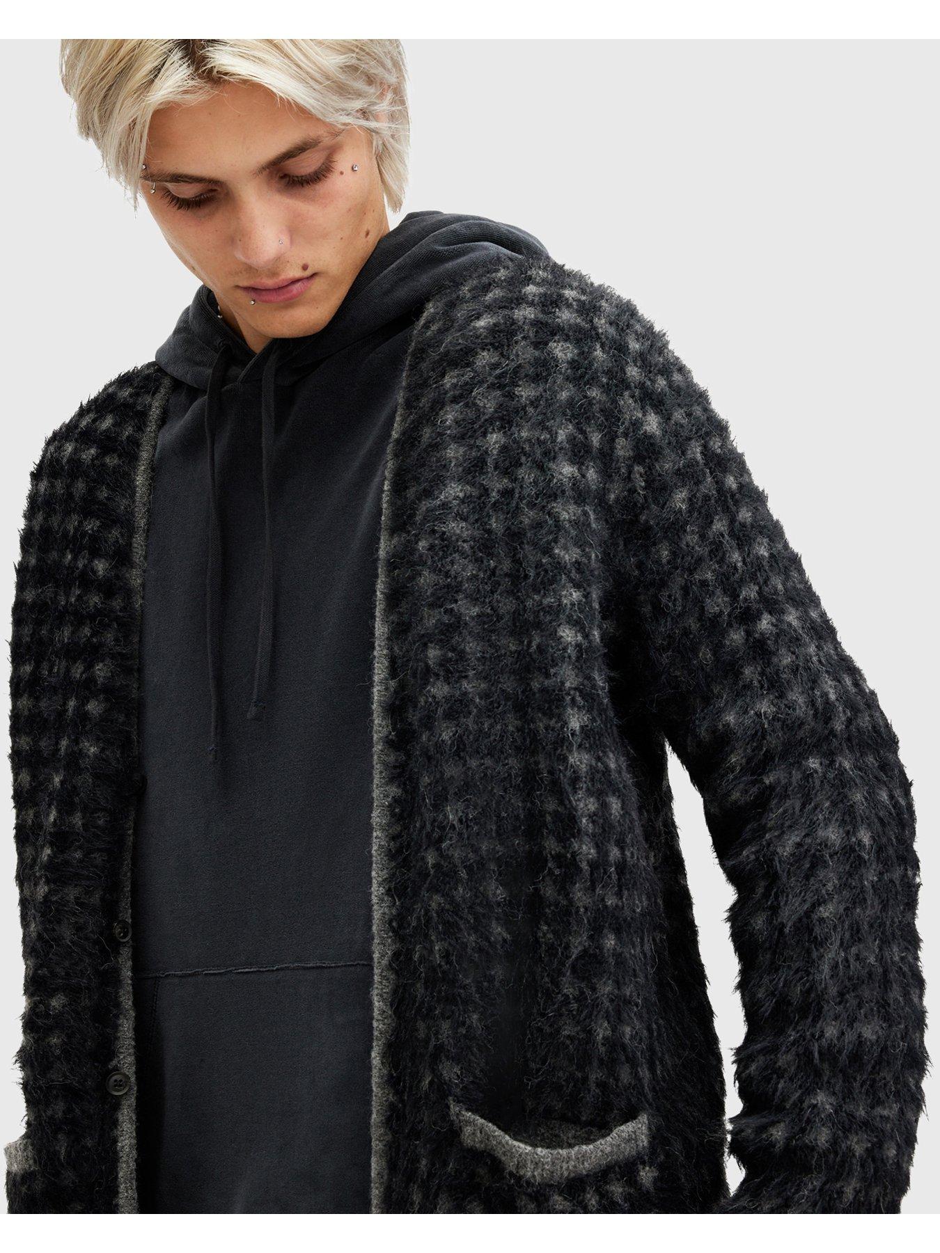 Image 5 of 6 of AllSaints Edgar Knitted Cardigan - Dark Grey