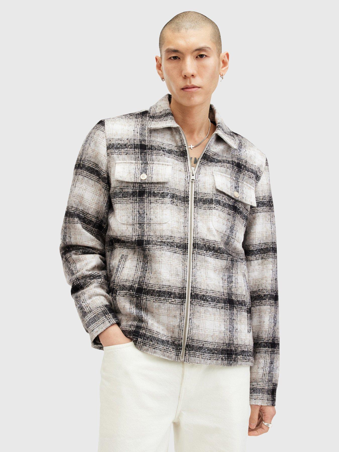 undefined Allsaints Banshee Check Jacket - Off White