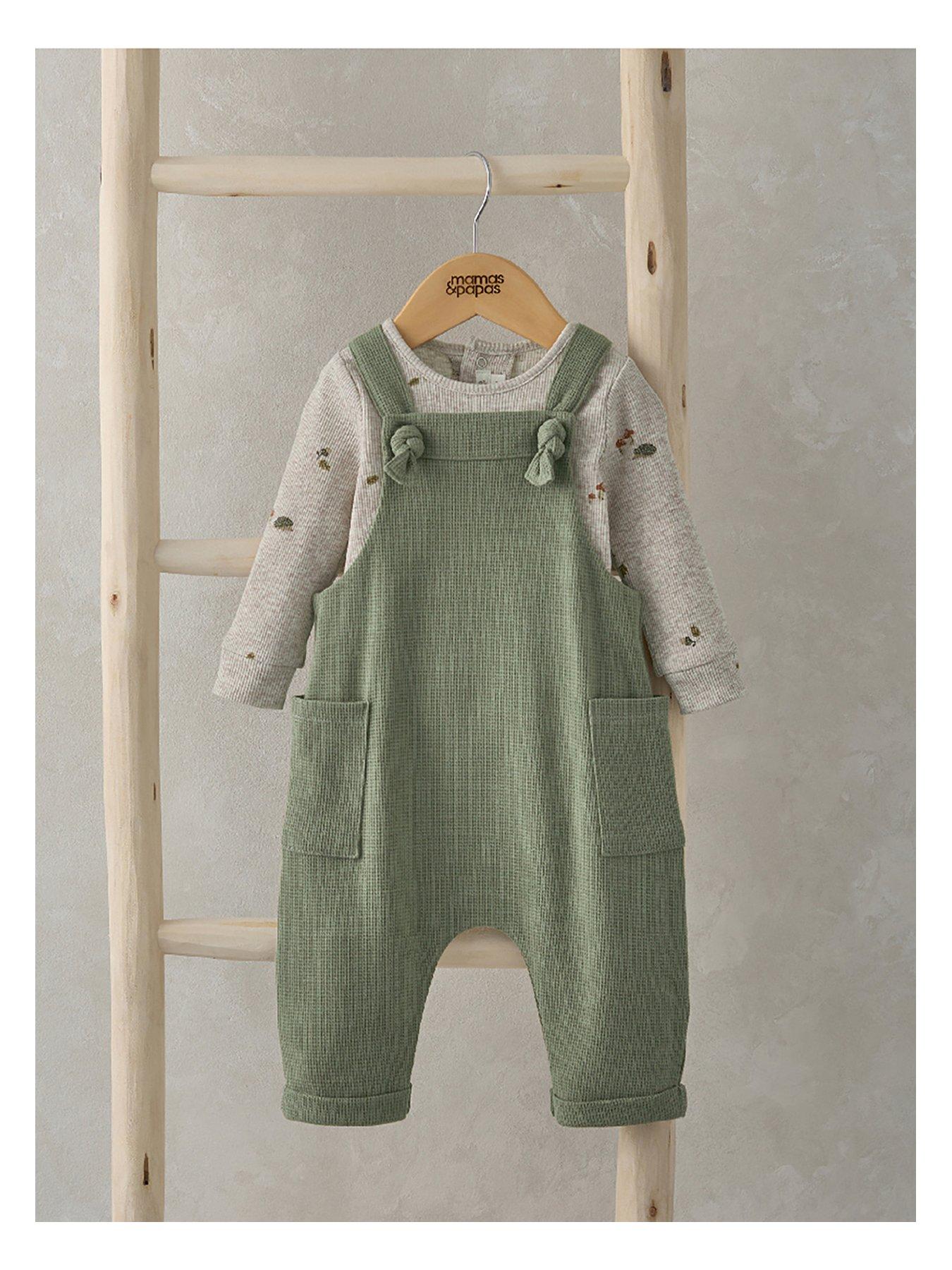 mamas-papas-baby-boys-2-piece-bodysuit-amp-dungaree-set-green