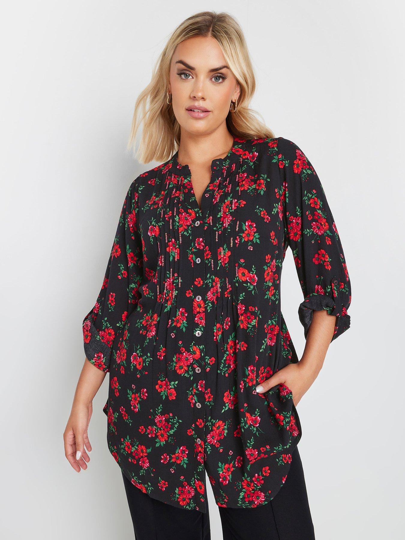 yours-curve-floral-pintuck-blouse