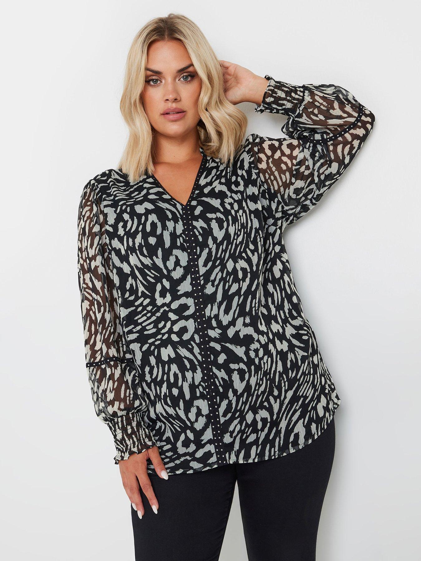 yours-curve-stud-tape-chiffon-blouse