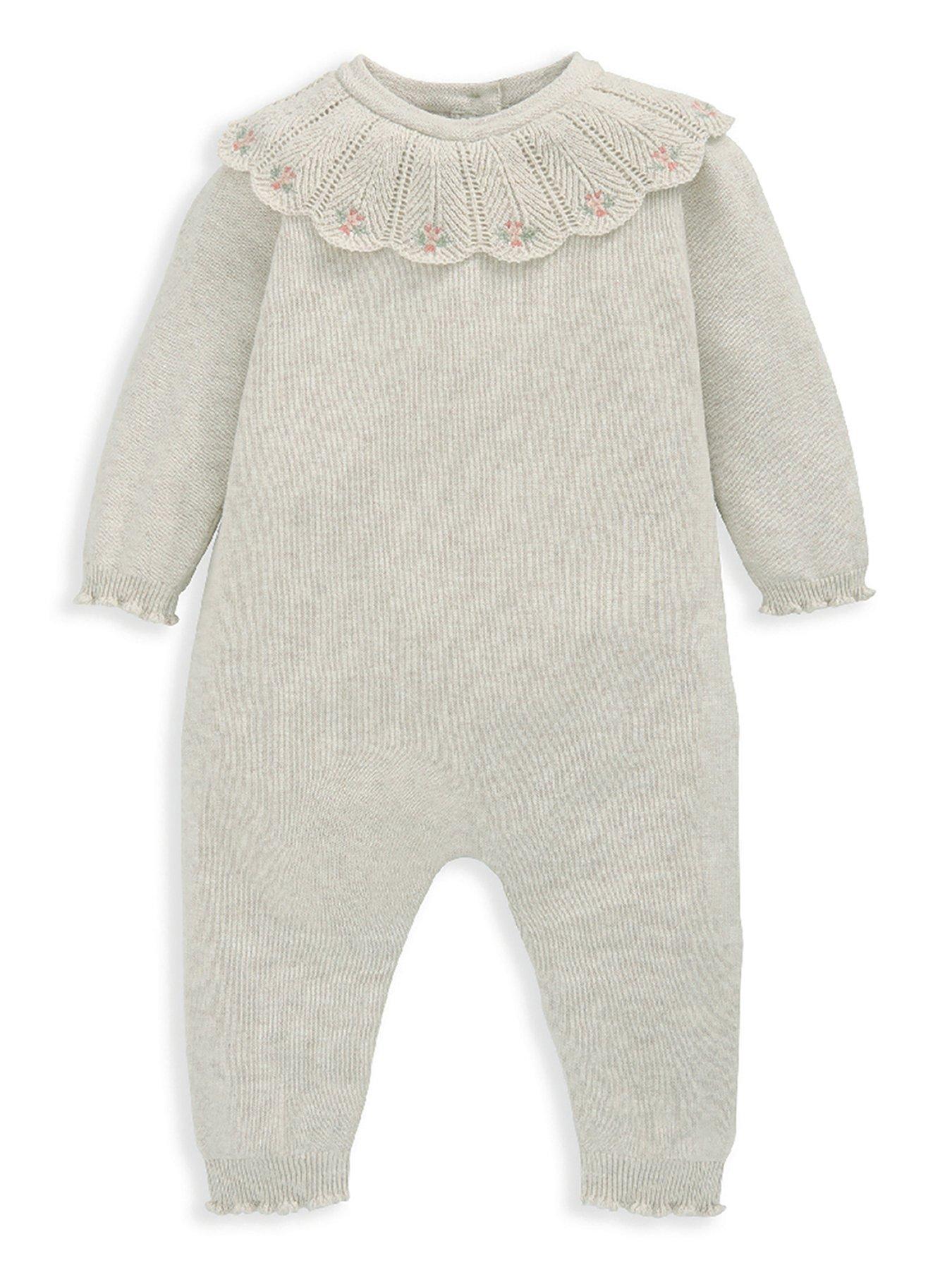 mamas-papas-baby-girls-knitted-collar-embroidered-romper-beige