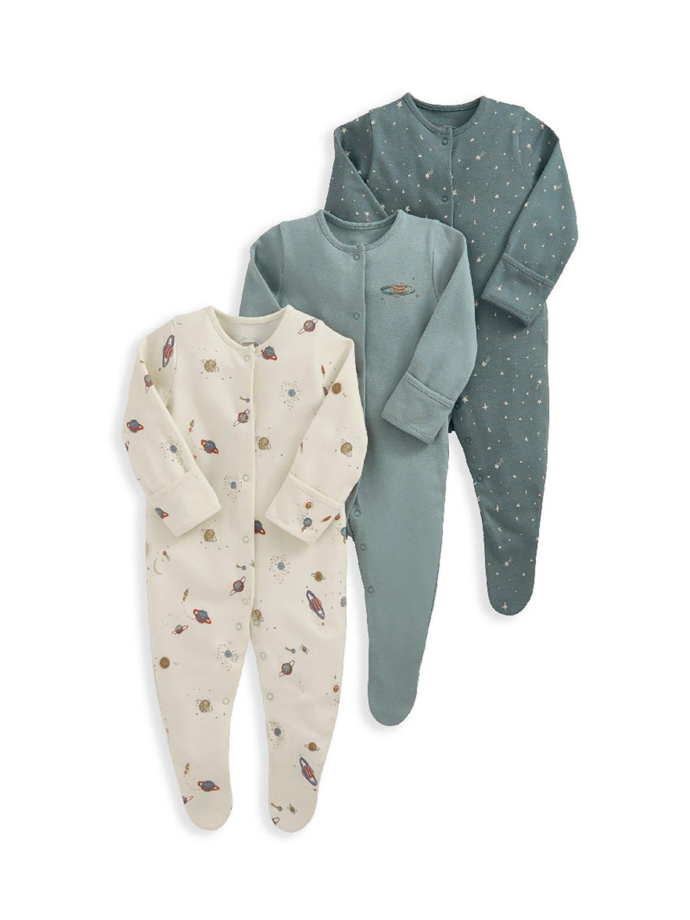 Image of Mamas & Papas Baby Boys 3 Pack Planets Sleepsuits - Multi