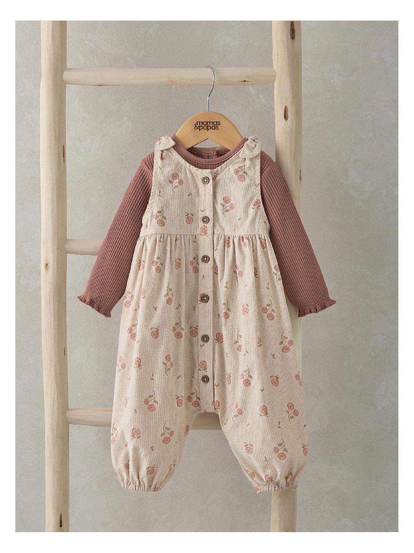 mamas-papas-baby-girls-2-piece-floral-cord-dungaree-amp-bodysuit-pink