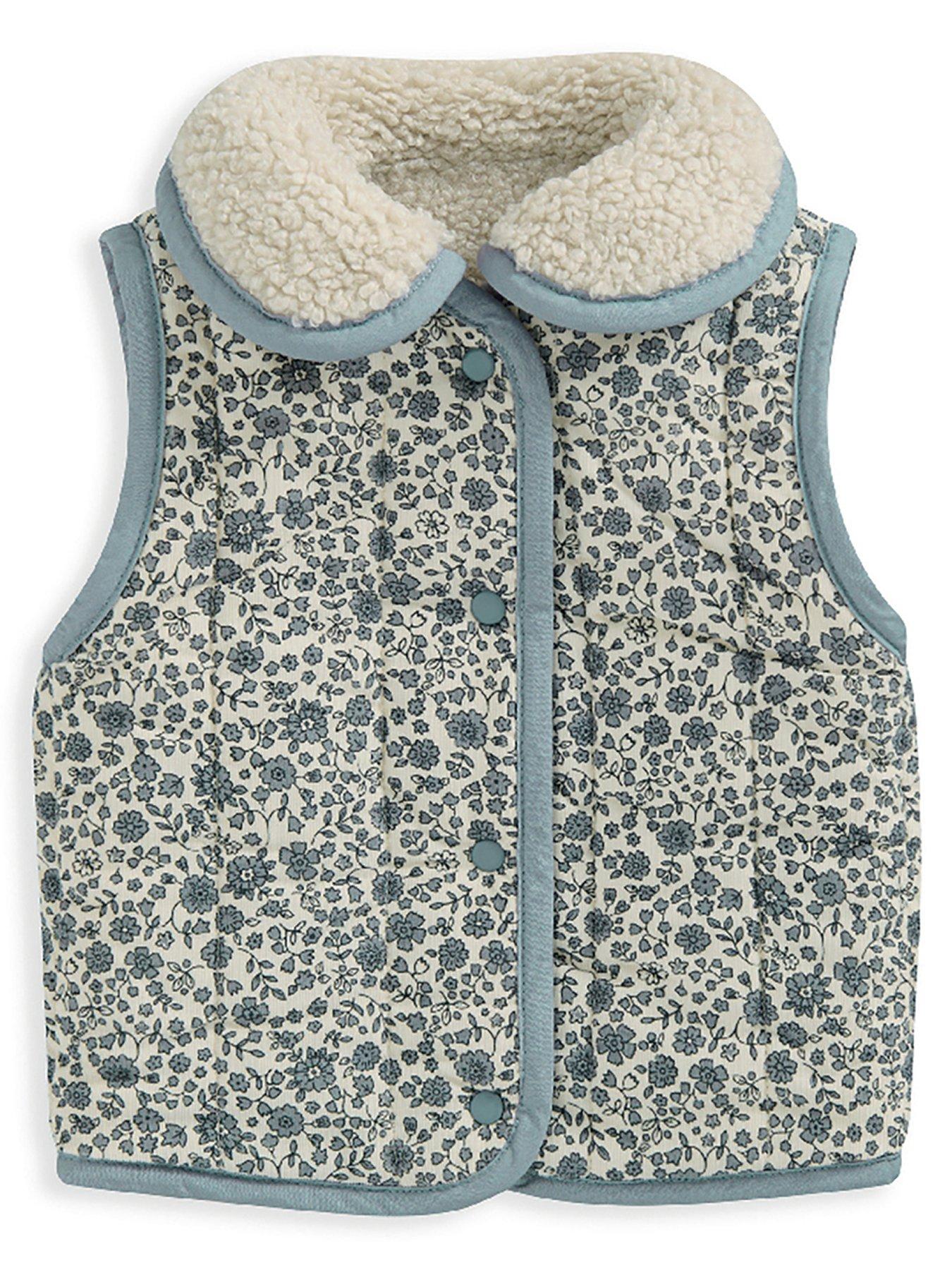 mamas-papas-baby-girls-reversible-floral-fleece-gilet-beige