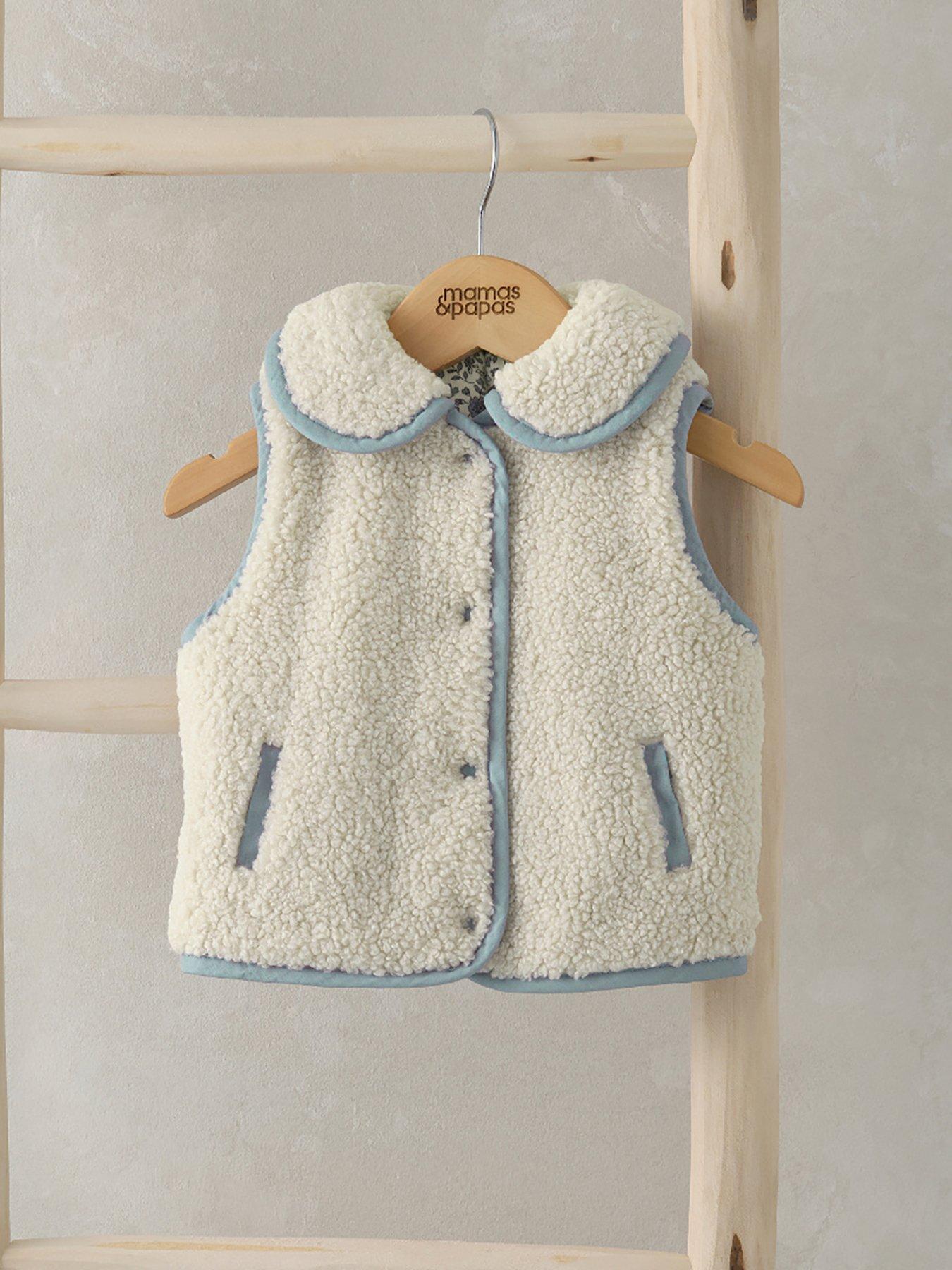 mamas-papas-baby-girls-reversible-floral-fleece-gilet-beigestillFront