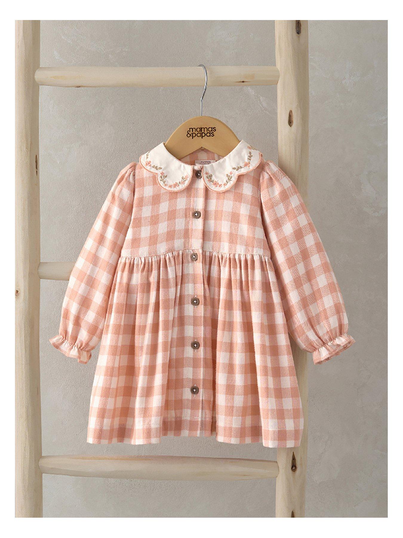 mamas-papas-baby-girls-gingham-embroidered-collar-dress-pink