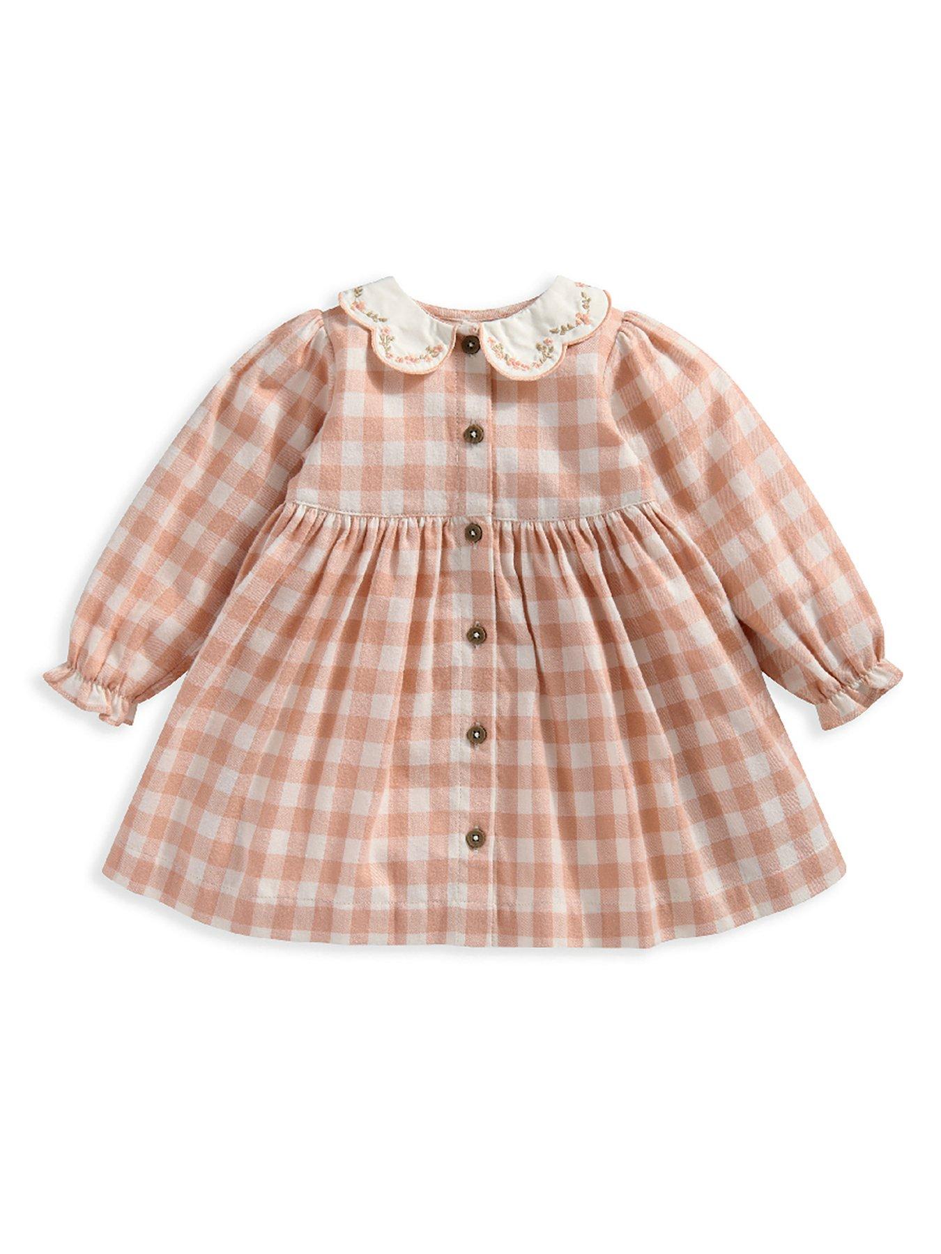 mamas-papas-baby-girls-gingham-embroidered-collar-dress-pinkstillFront