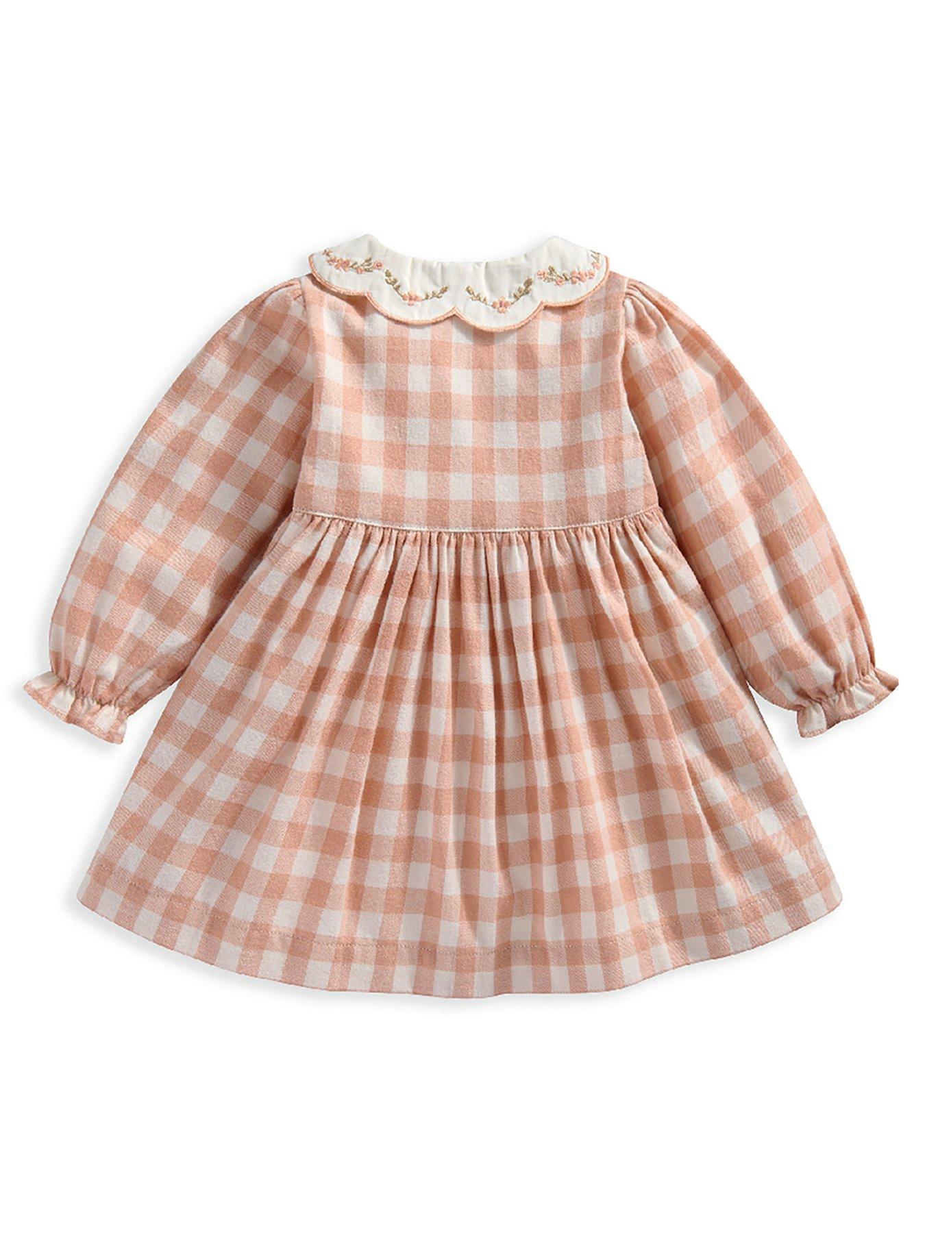 mamas-papas-baby-girls-gingham-embroidered-collar-dress-pinkback