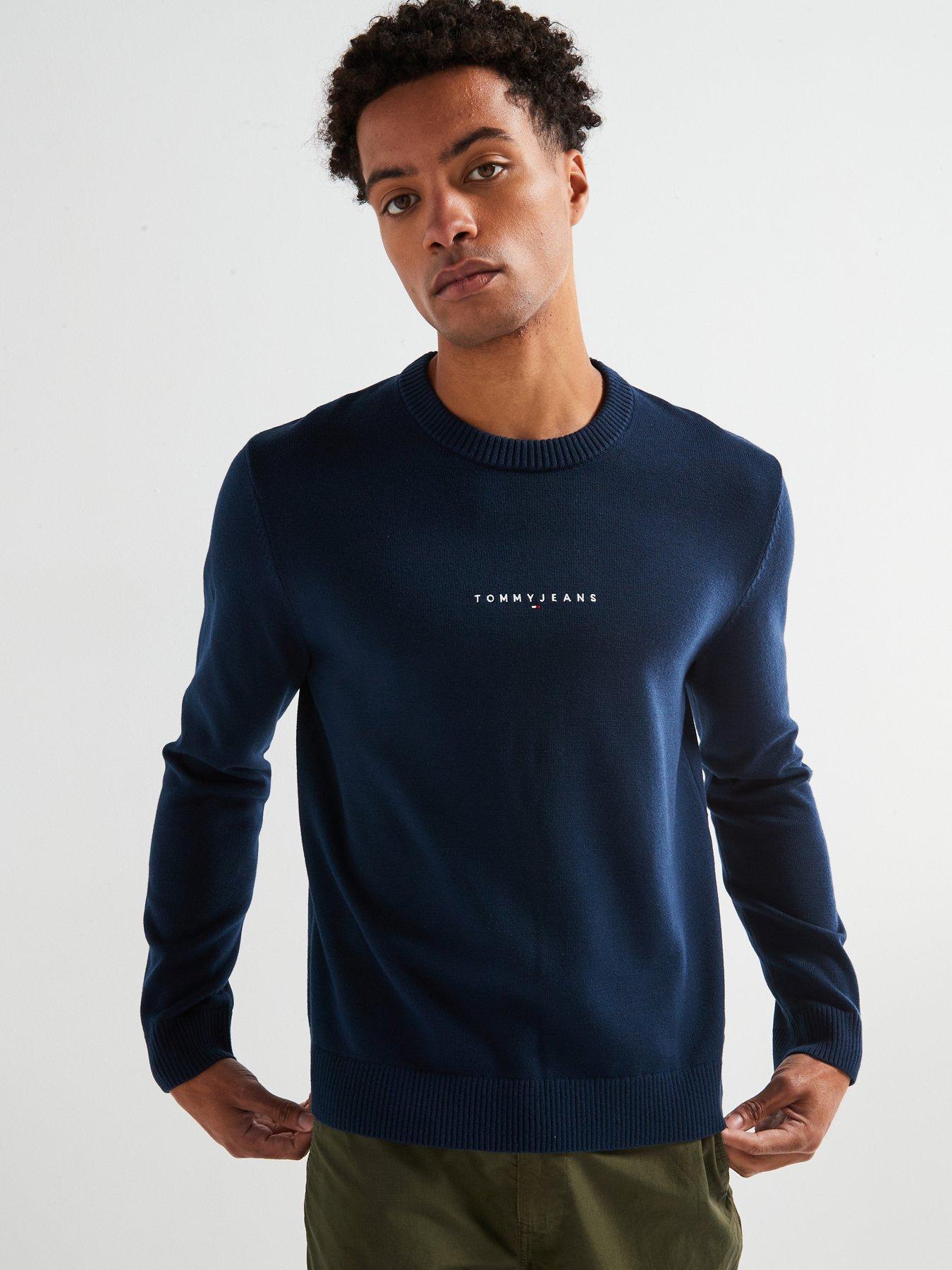 undefined Linear Logo Knitted Jumper - Navy