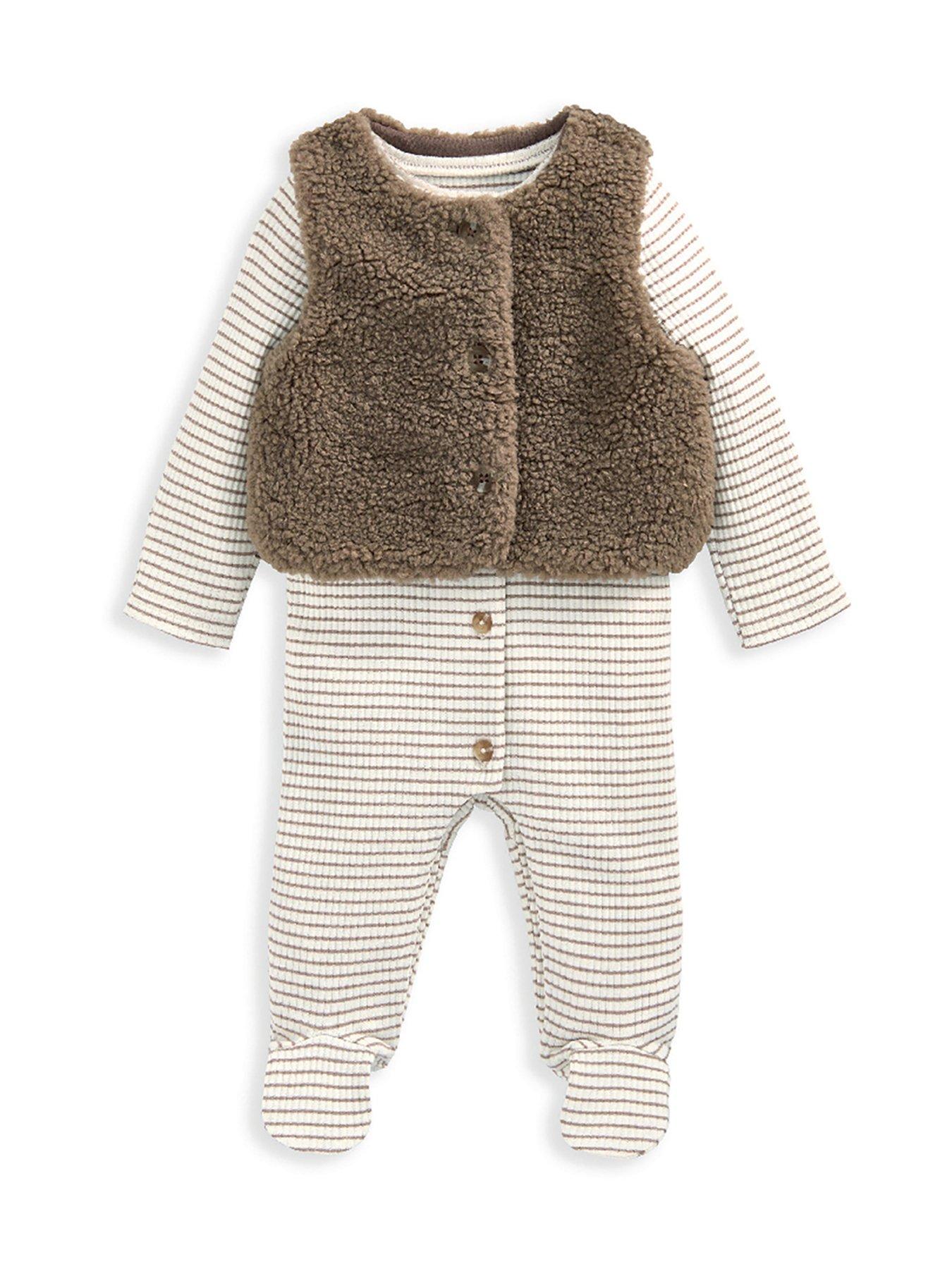 mamas-papas-baby-unisex-striped-sleepsuit-with-gilet-brownstillFront