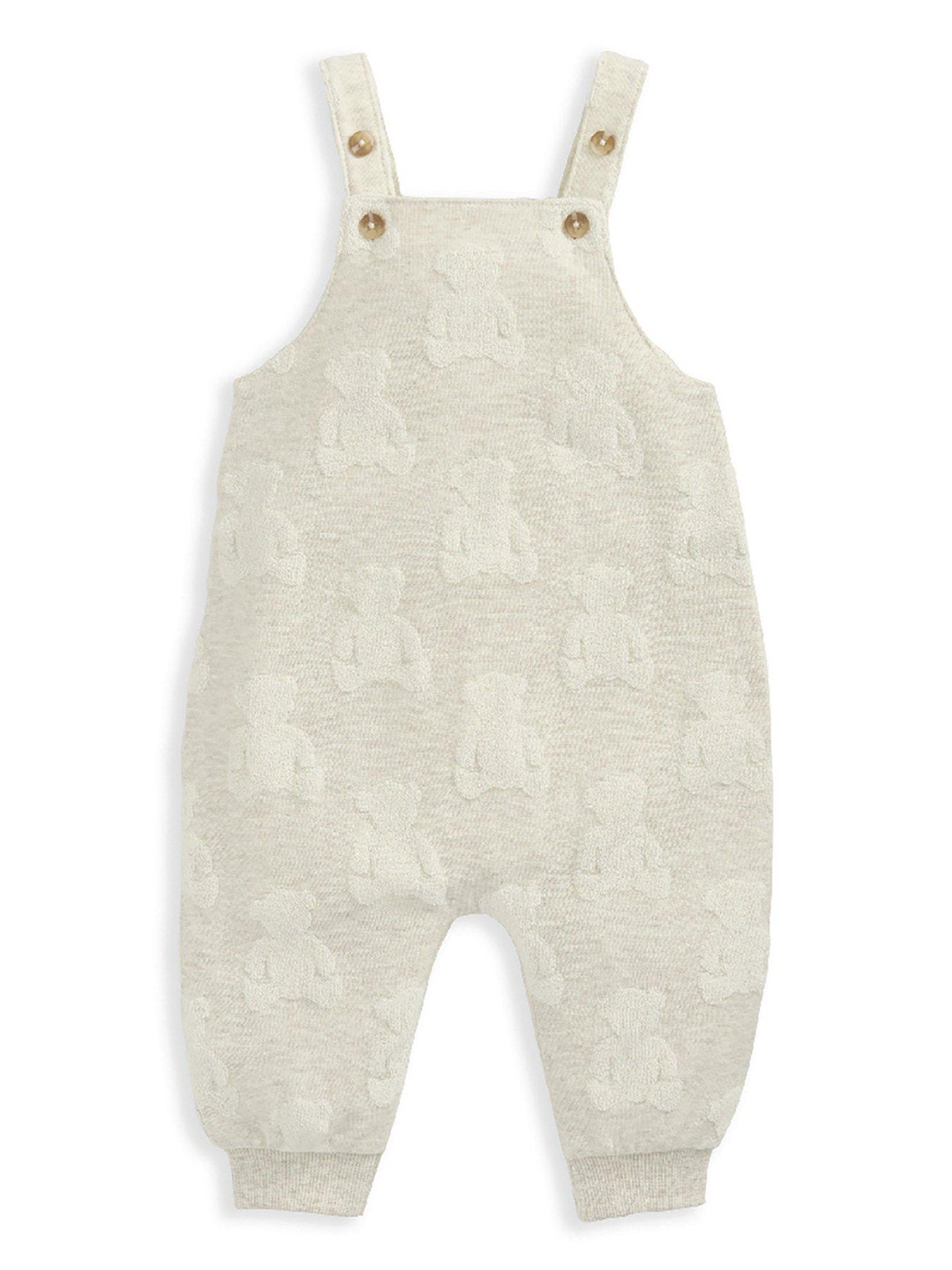 mamas-papas-baby-unisex-teddy-bear-textured-dungaree-amp-bodysuit-set-beigeback