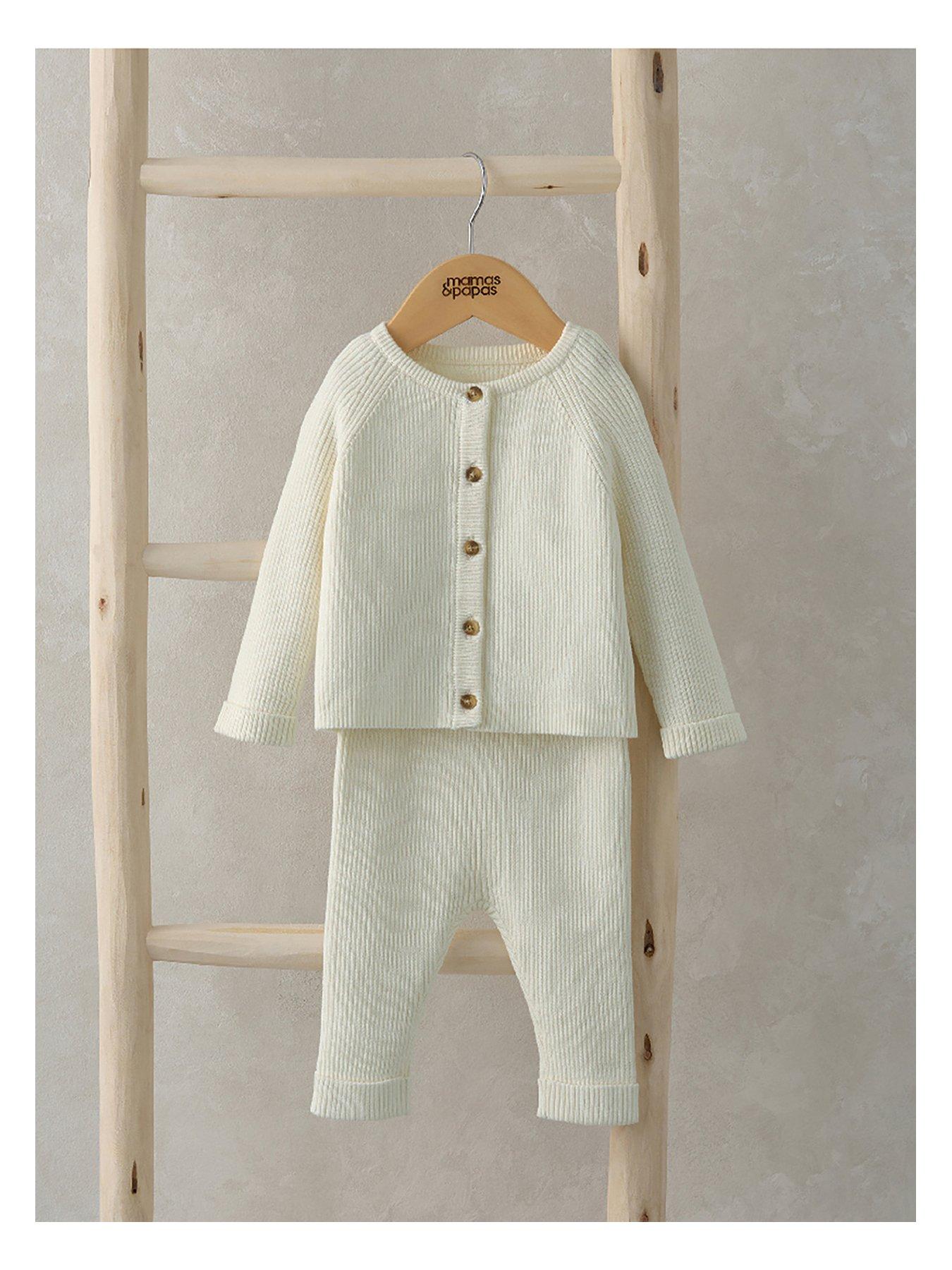 mamas-papas-baby-unisex-ribbed-knitted-cardigan-amp-legging-set-beige