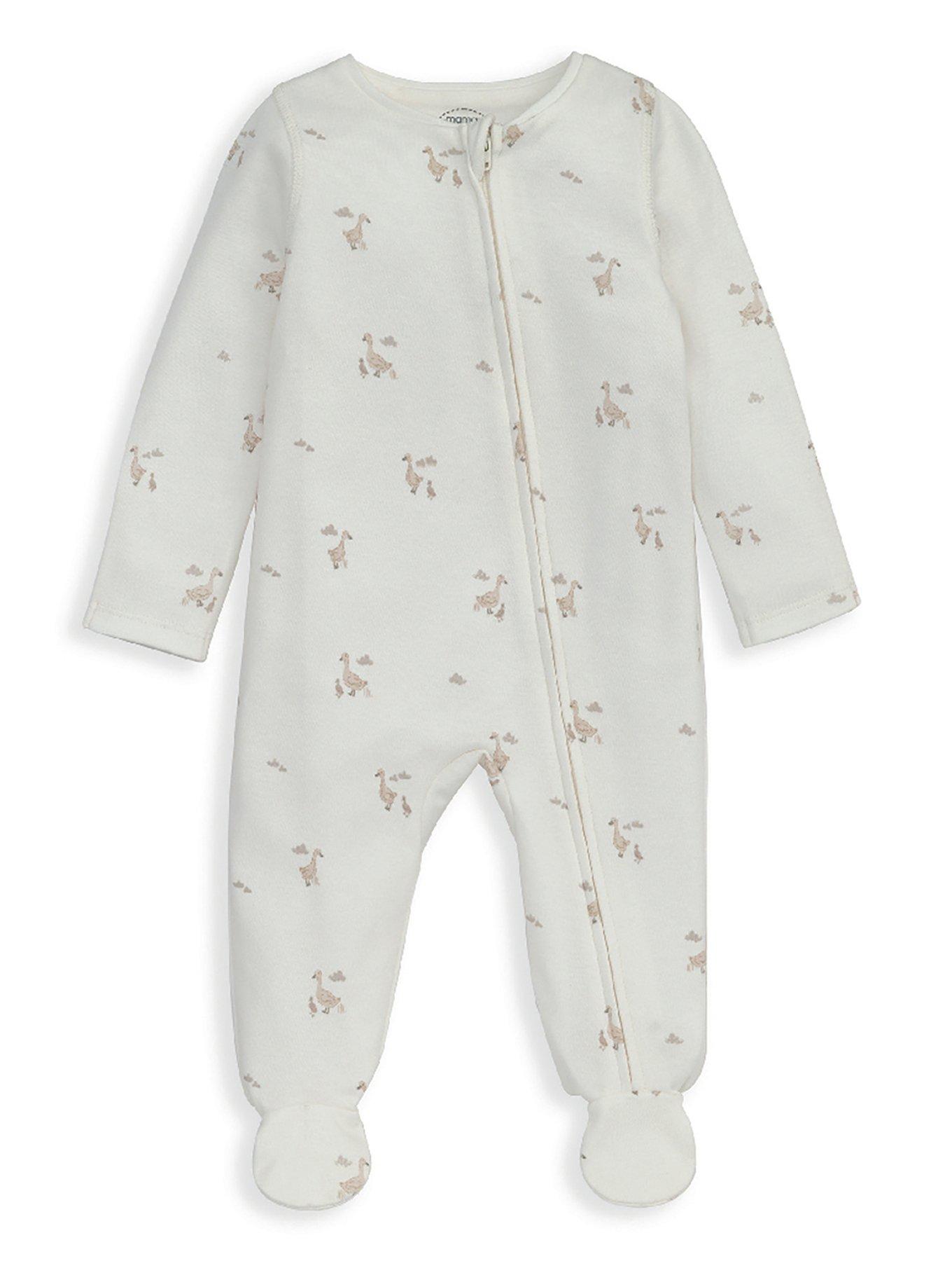 mamas-papas-baby-unisex-duckling-zip-sleepsuit-beige