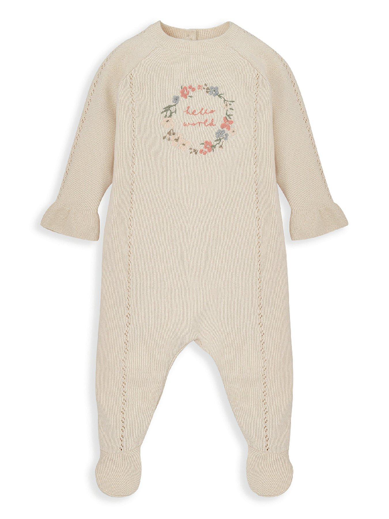 mamas-papas-baby-girls-embroidered-knit-sleepsuit-cream