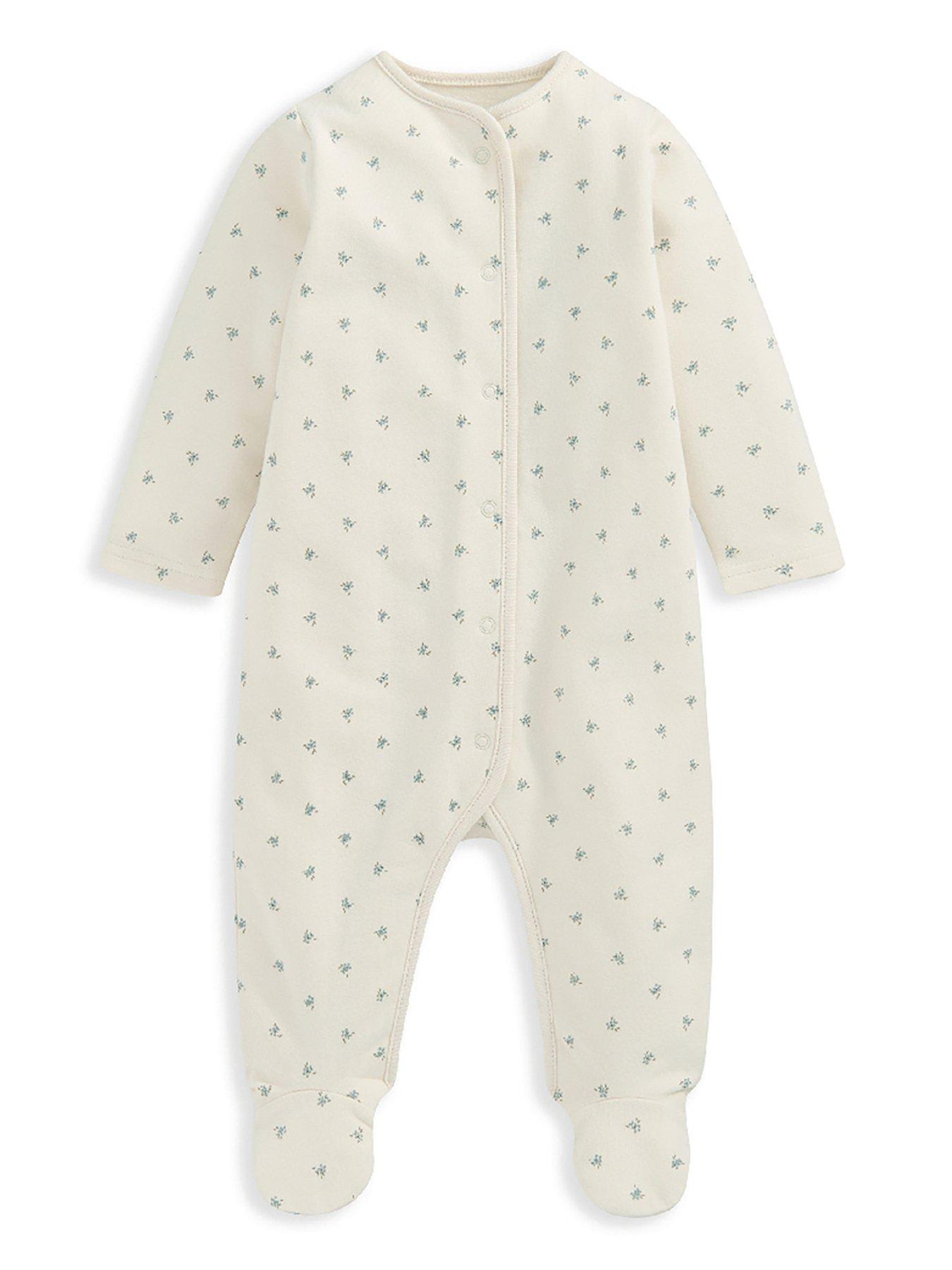 mamas-papas-baby-girls-ditsy-sleepsuit-whitefront