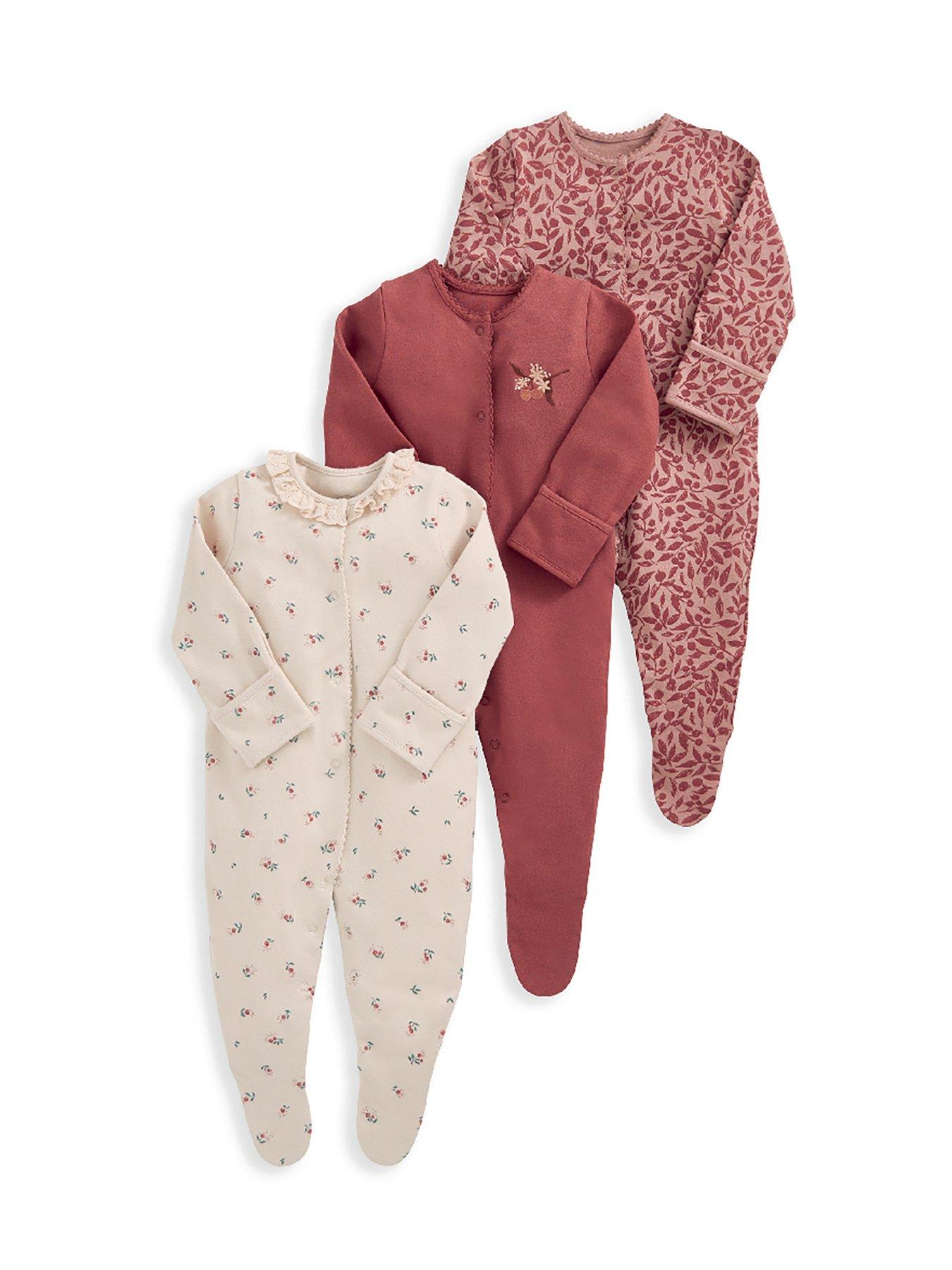 mamas-papas-baby-girls-3-pack-cherries-sleepsuits-multi