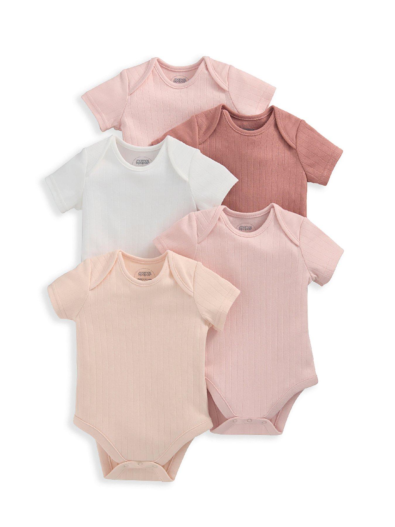 mamas-papas-baby-girls-5-pack-rib-short-sleeve-bodysuits-multi