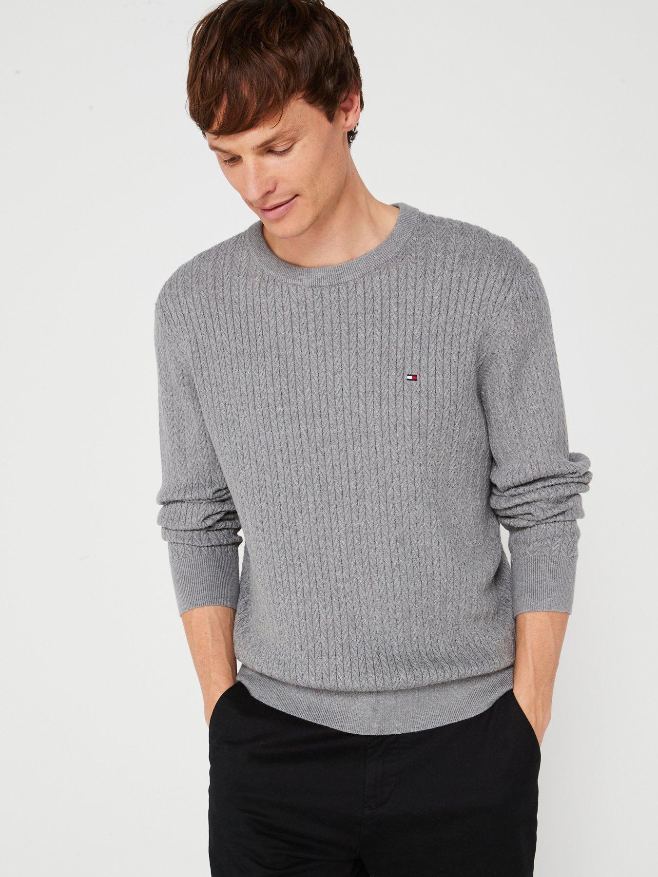 tommy-hilfiger-herringbone-structure-crew-neck-knitted-jumper-light-grey