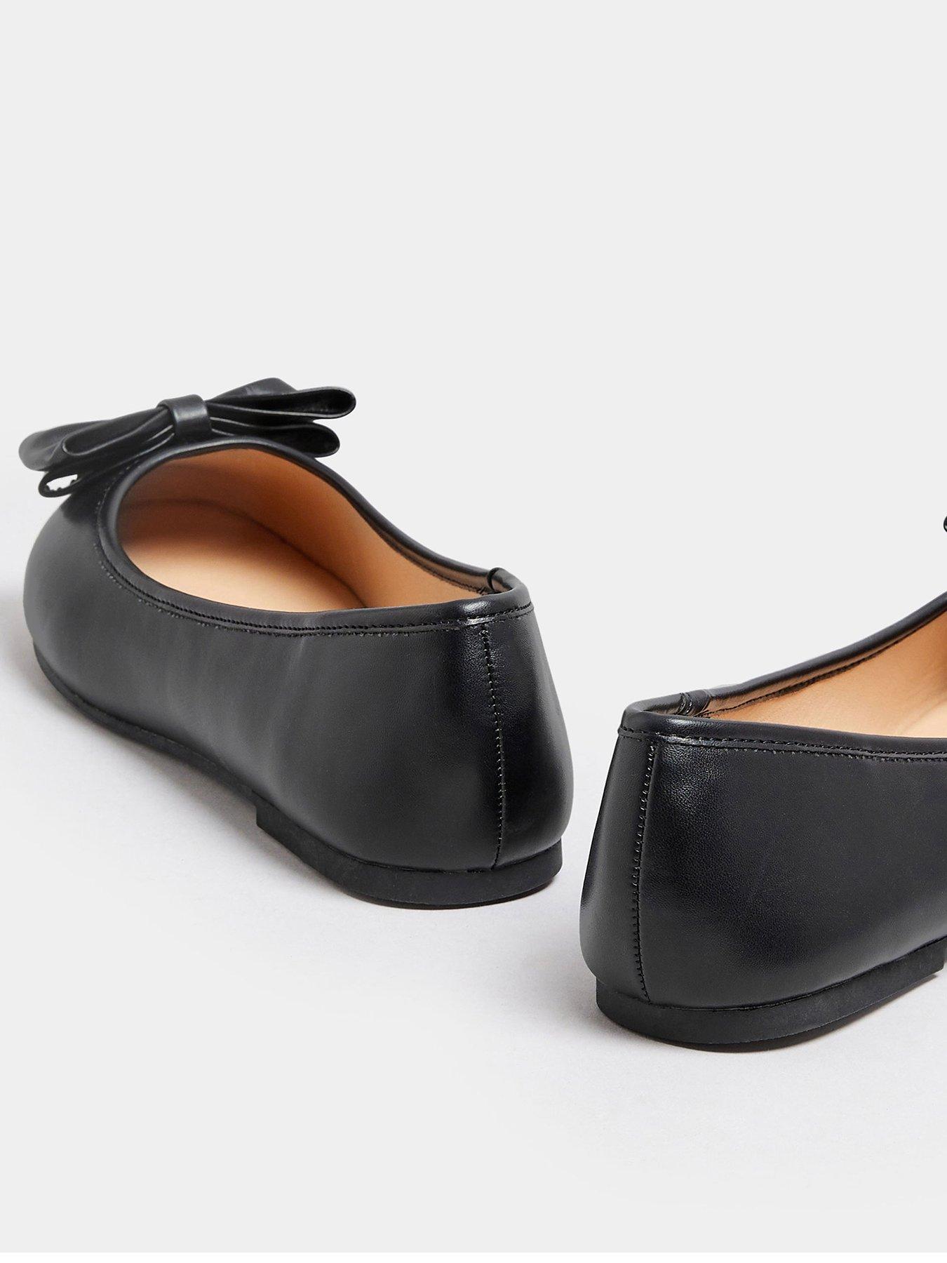 yours-extra-wide-fit-bow-ballet-pumps-blackback