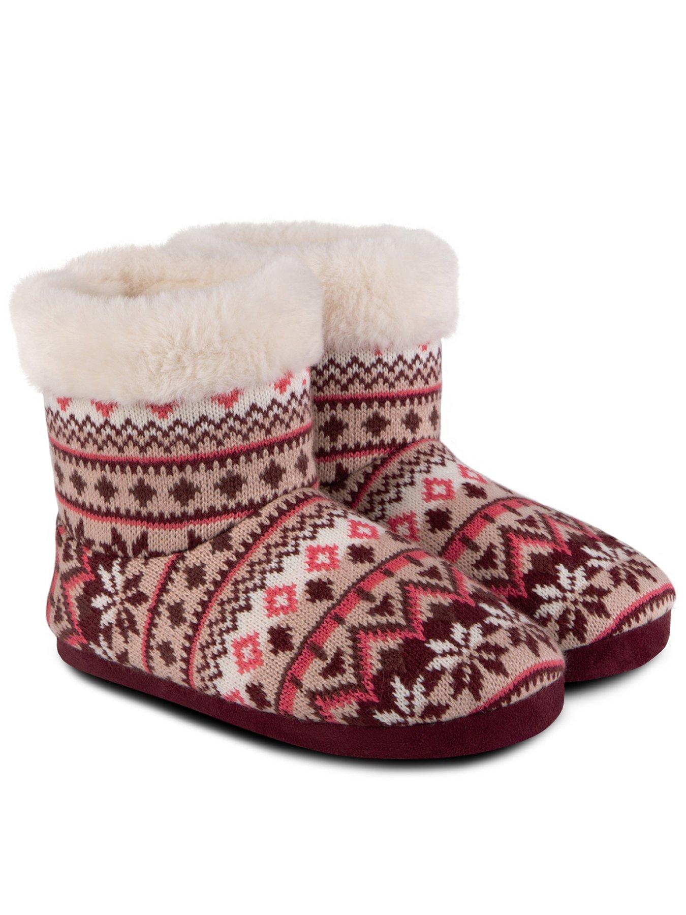 totes-totes-fair-isle-boot-slippers-multi