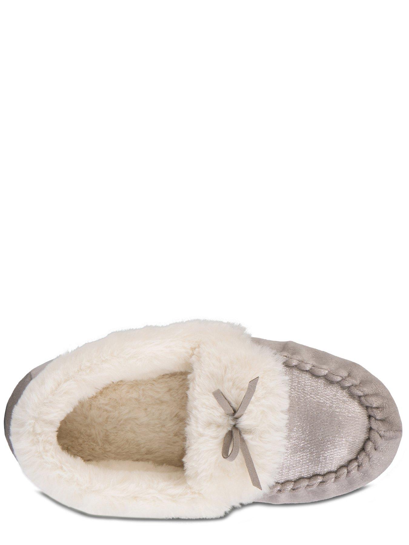Image 3 of 6 of TOTES Totes Sparkle Moccasin Slippers - Grey